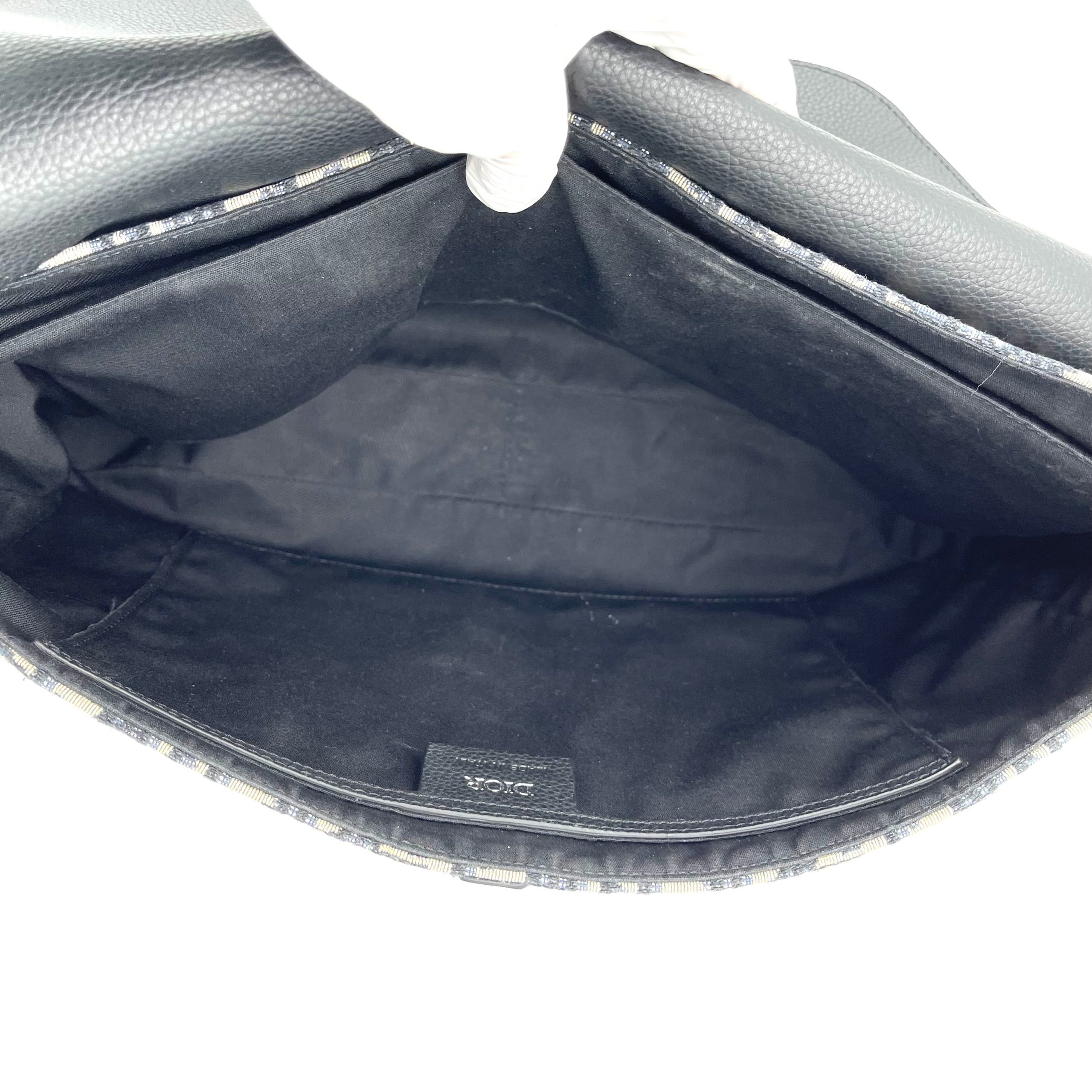 Christian Dior Saddle Flap Messenger Bag Oblique Canvas and Leather Medium