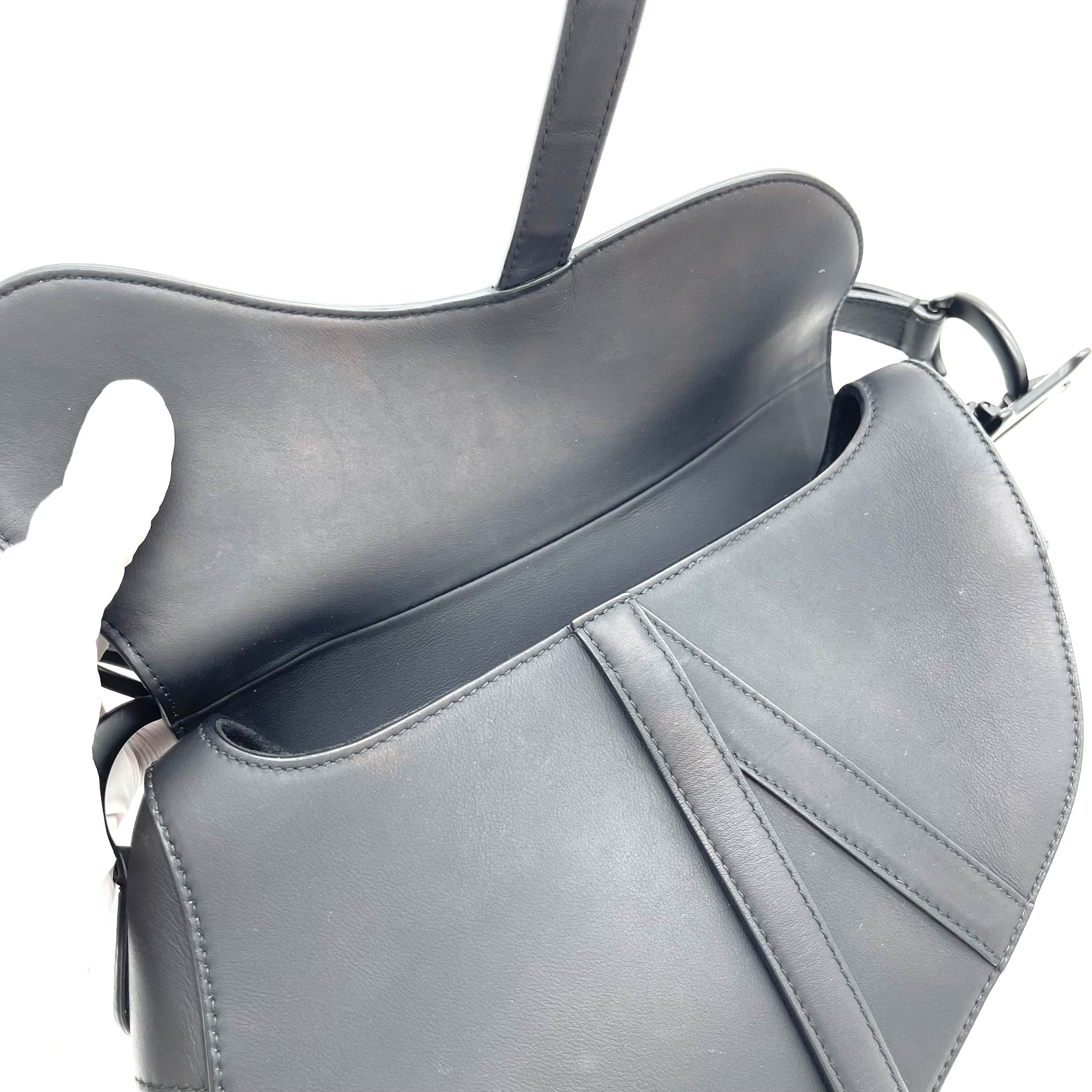 DIOR SADDLE BAG Black Ultramatte Calfskin