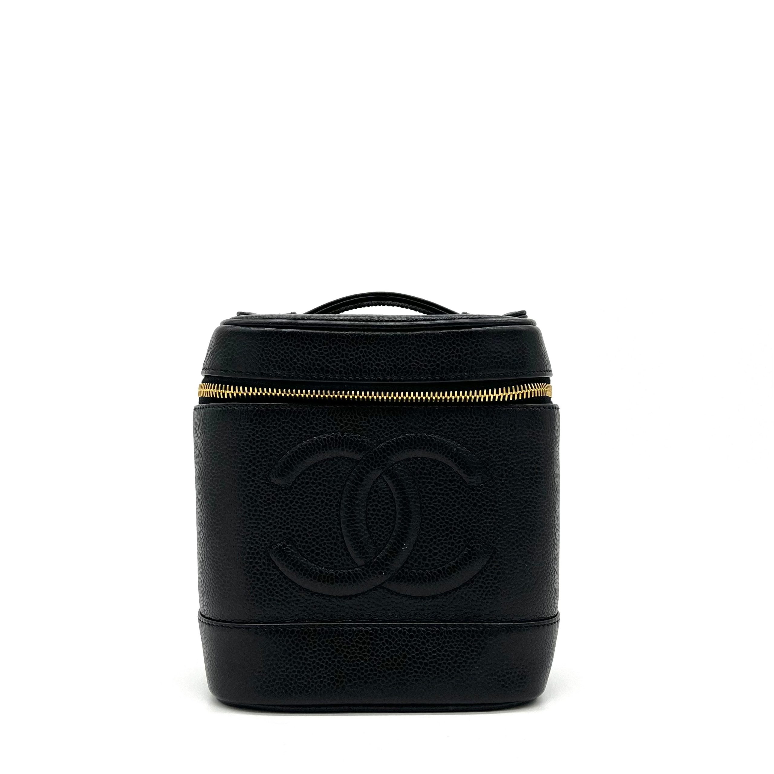 CHANEL Caviar Cosmetic Vanity Bag Black 2000-2002