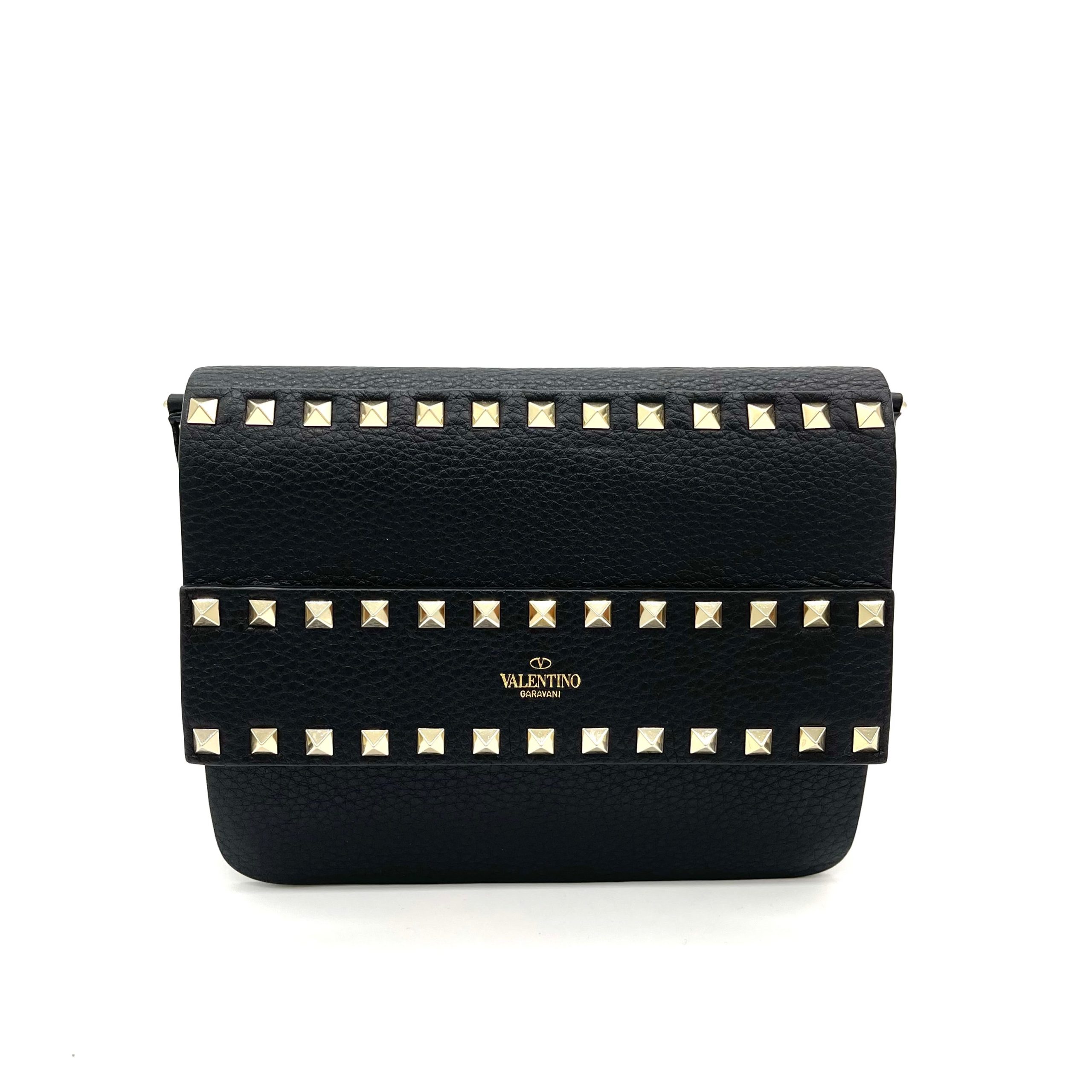 VALENTINO SMALL ROCKSTUD GRAINY CALFSKIN CROSSBODY BAG