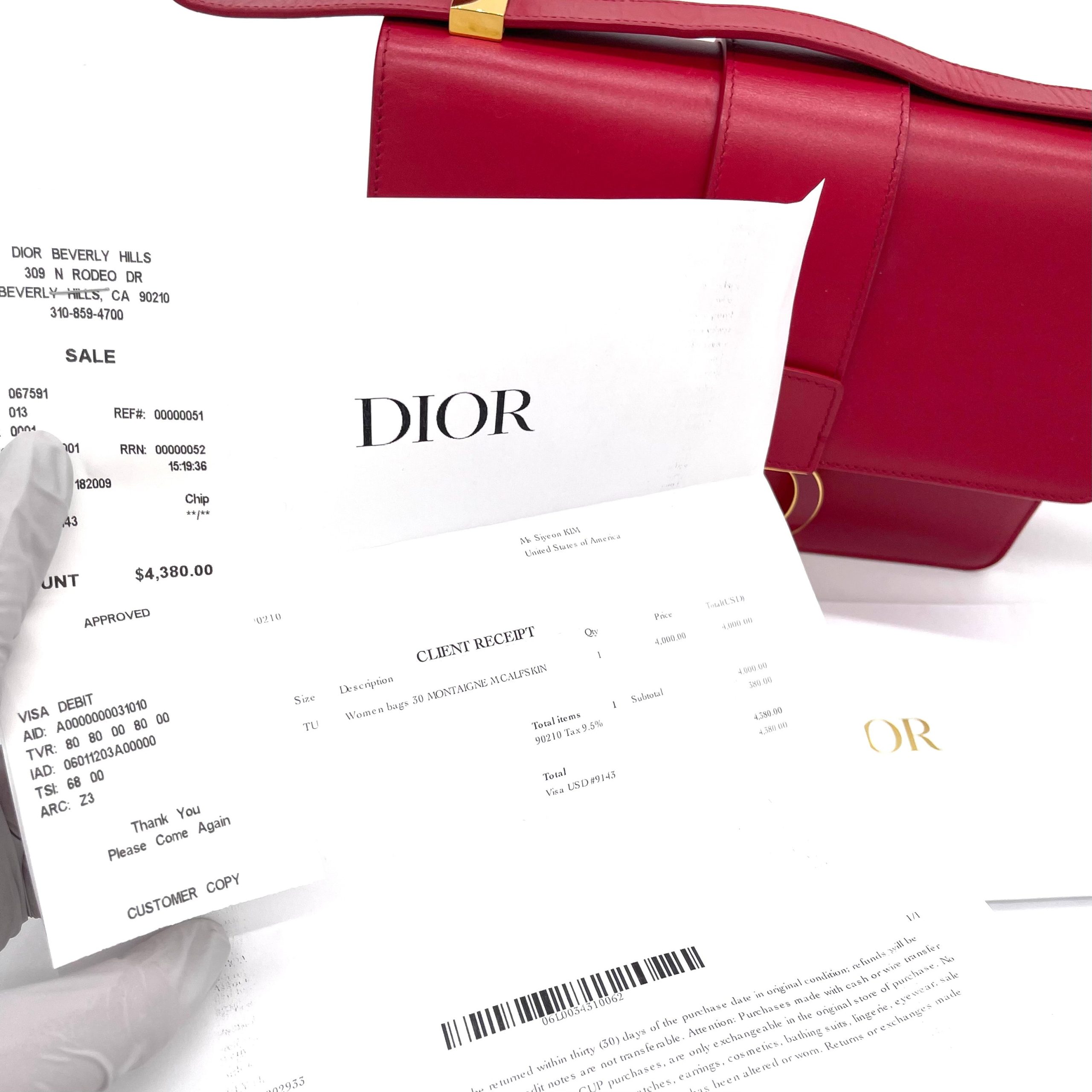 CHRISTIAN DIOR Smooth Calfskin 30 Montaigne Flap Bag Fuchsia