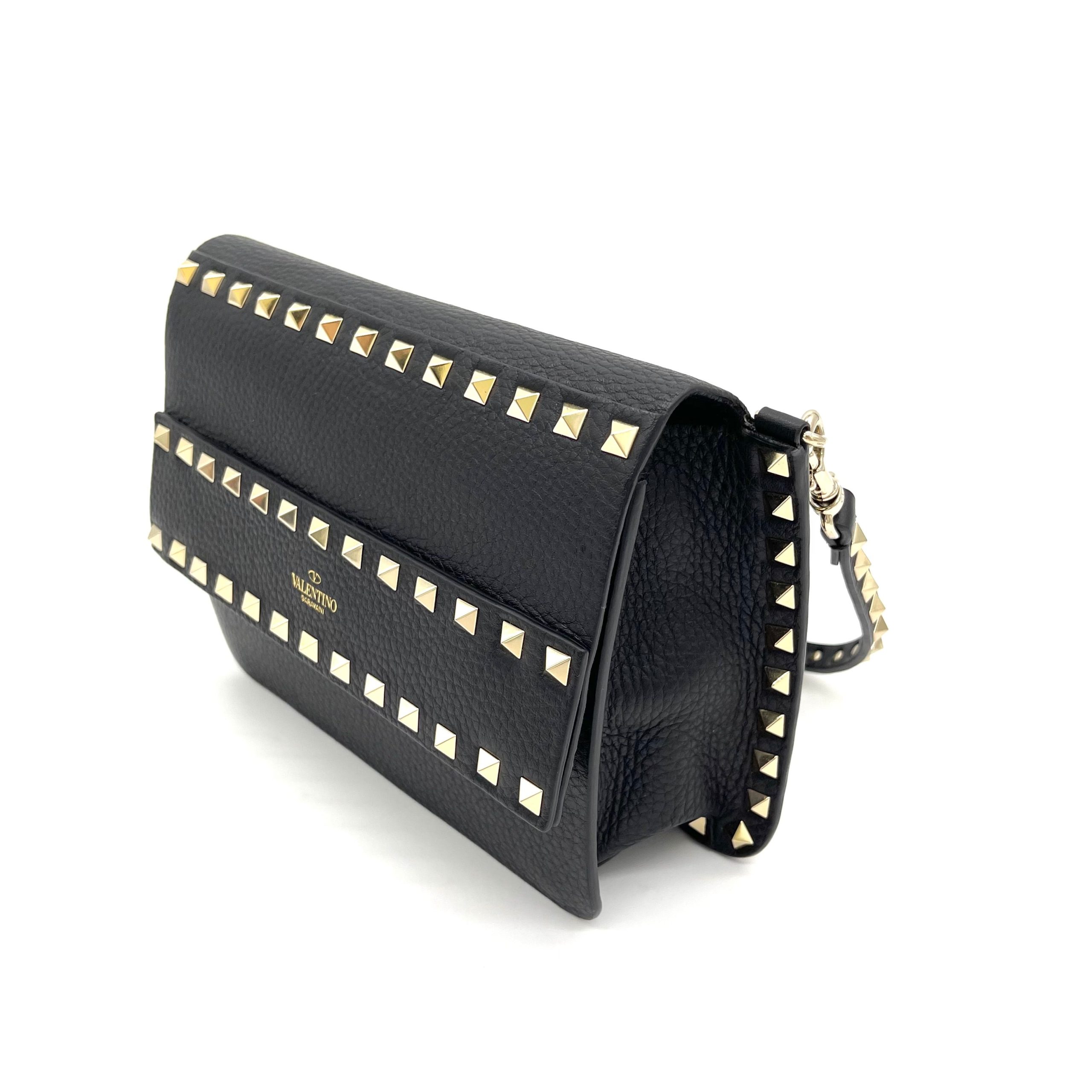 VALENTINO SMALL ROCKSTUD GRAINY CALFSKIN CROSSBODY BAG