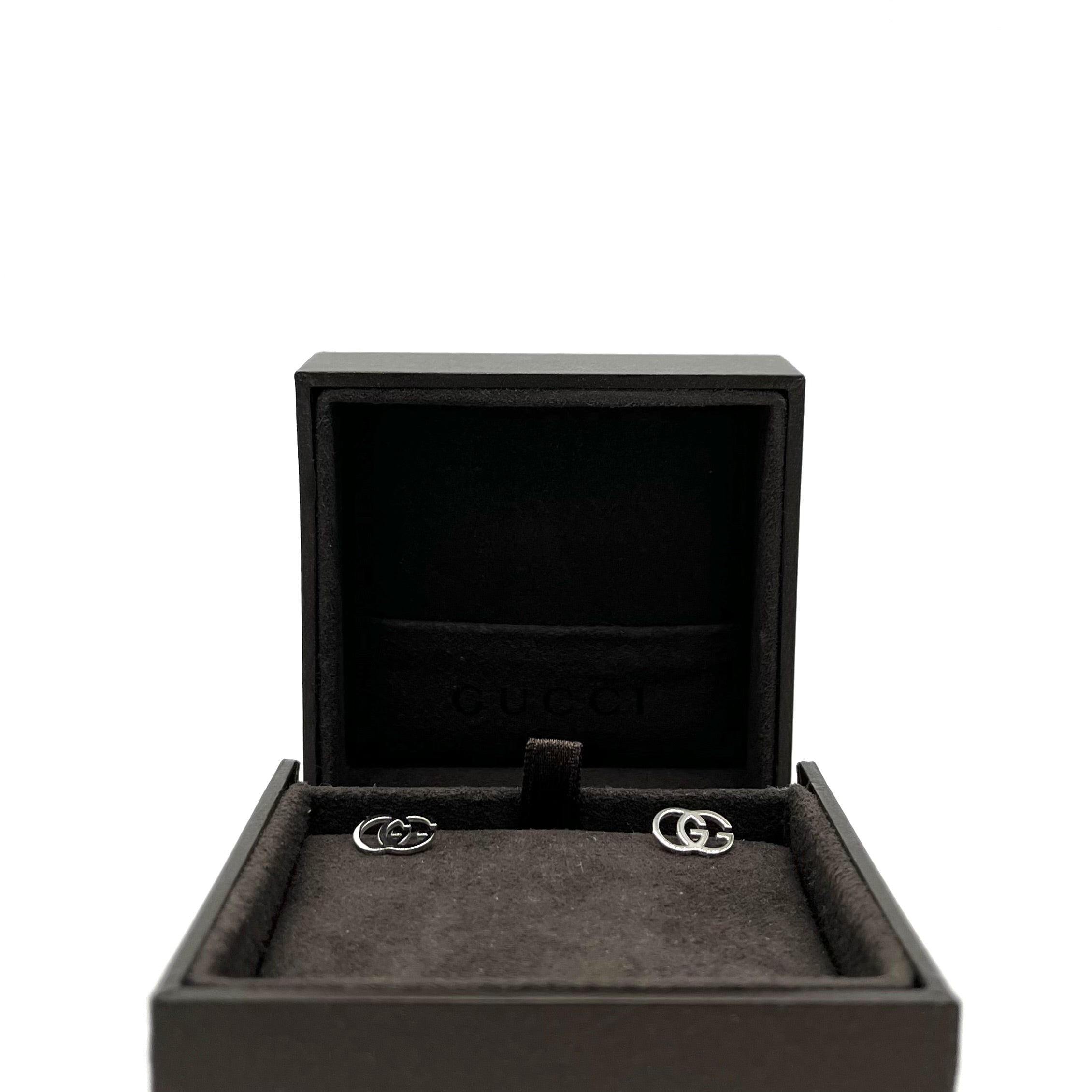 Gucci Interlocking 18k white gold earrings
