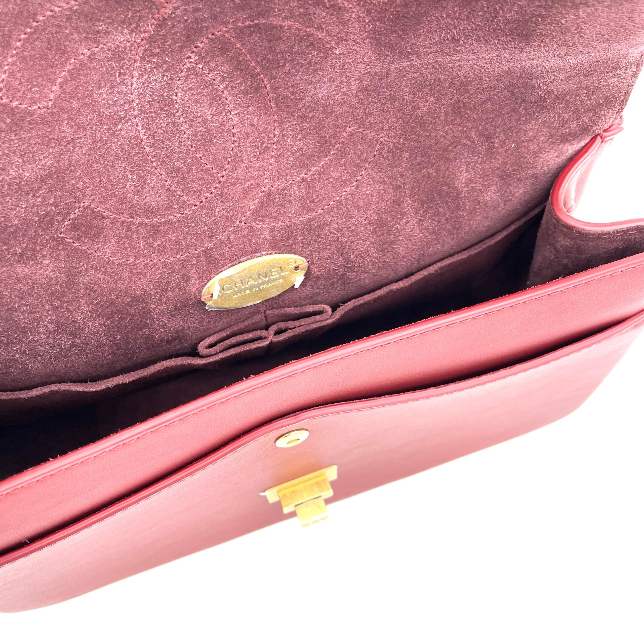 Limited Edition Chanel Maroon Leather Medallion Nude Reissue 2.55 Classic 225 Flap Bag 2019