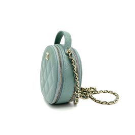 CHANEL Caviar Quilted Round Handle With Care Vanity With Chain Green