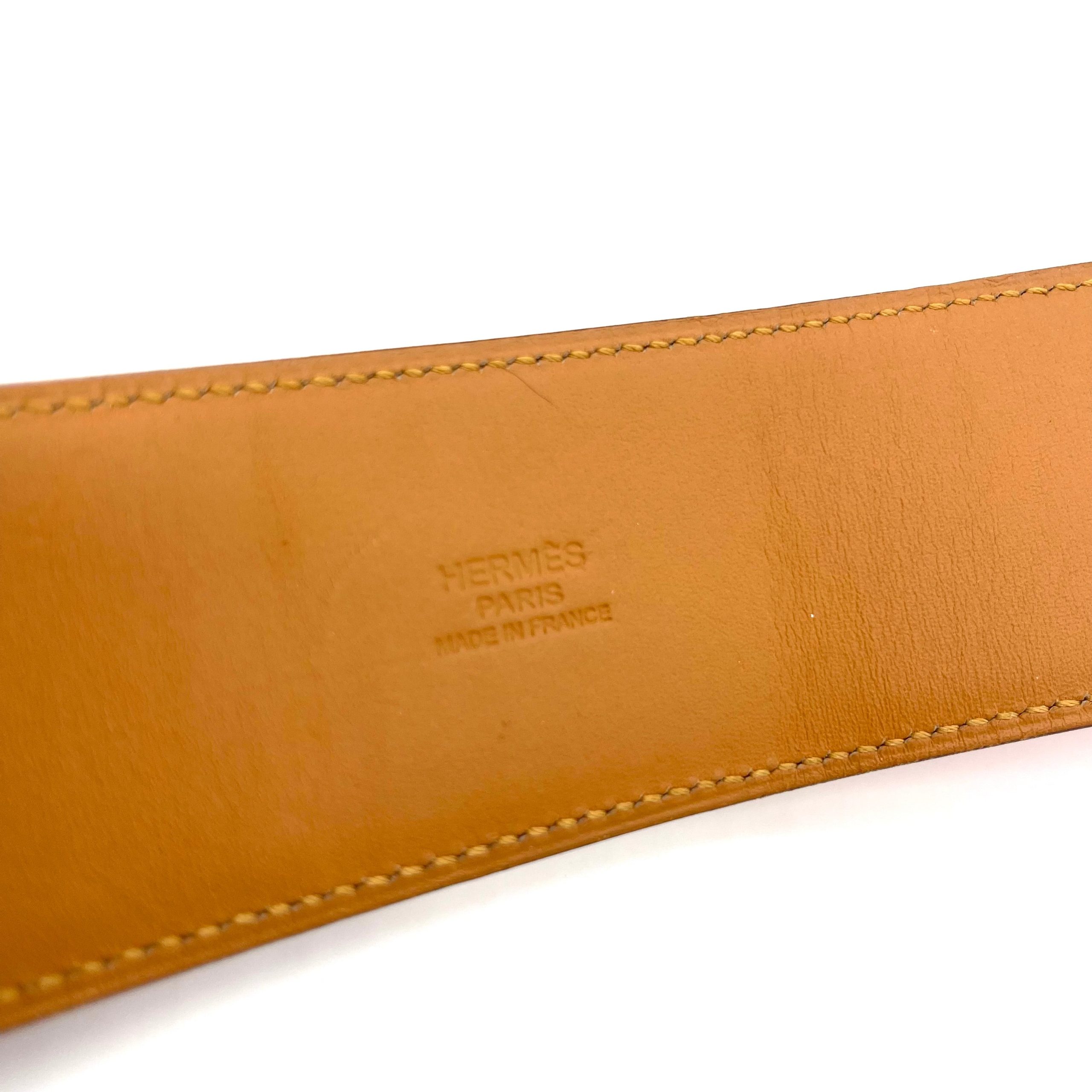 HERMES Courchevel Collier De Chien CDC Belt 85 32 Silver Red