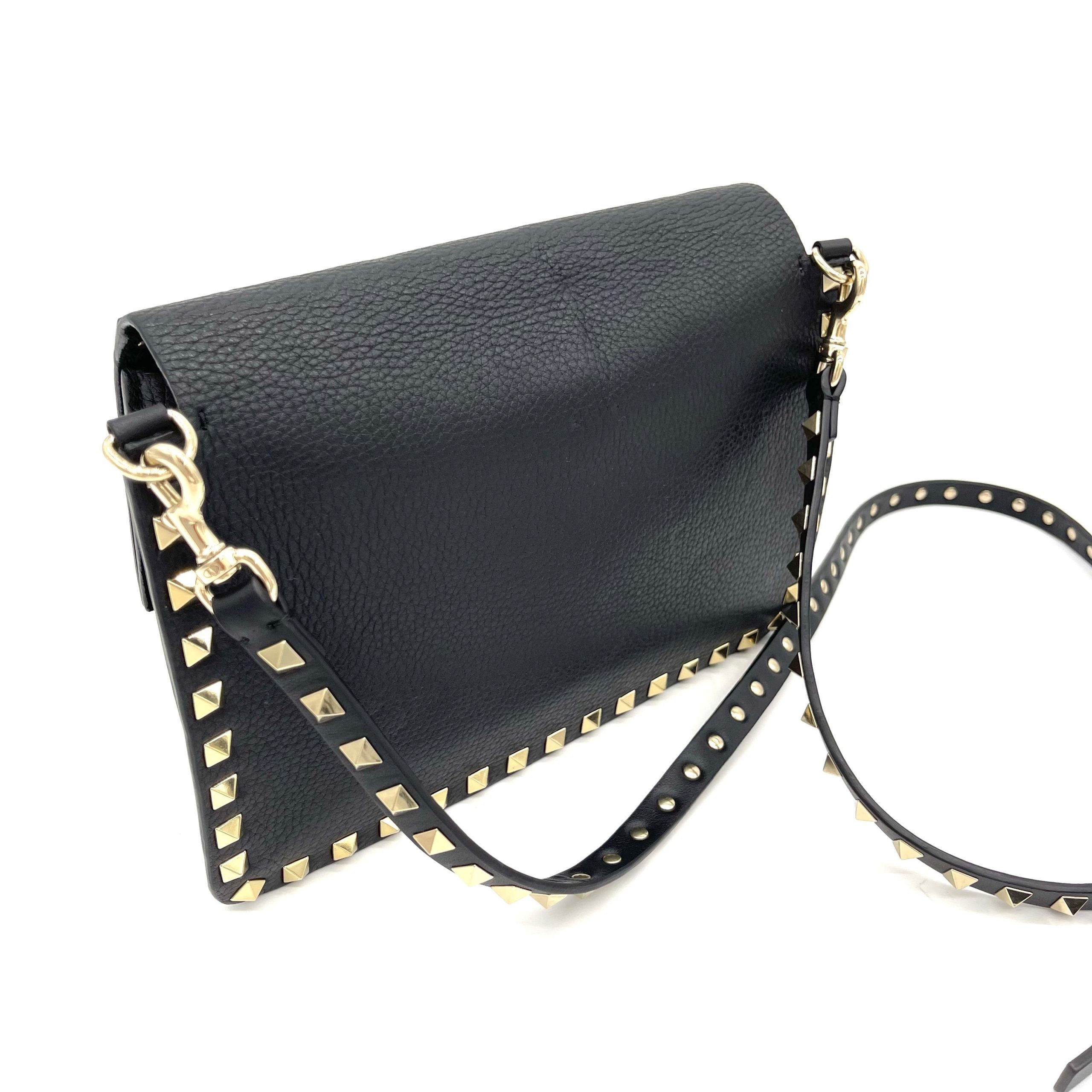 VALENTINO SMALL ROCKSTUD GRAINY CALFSKIN CROSSBODY BAG