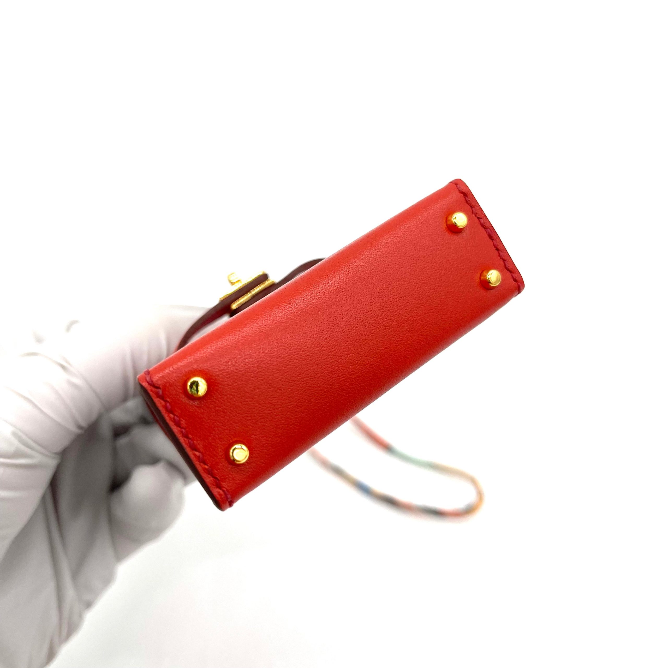 Hermes Kelly Twilly Bag Charm Fauve Palladium Tadelakt Leather Limited Edition