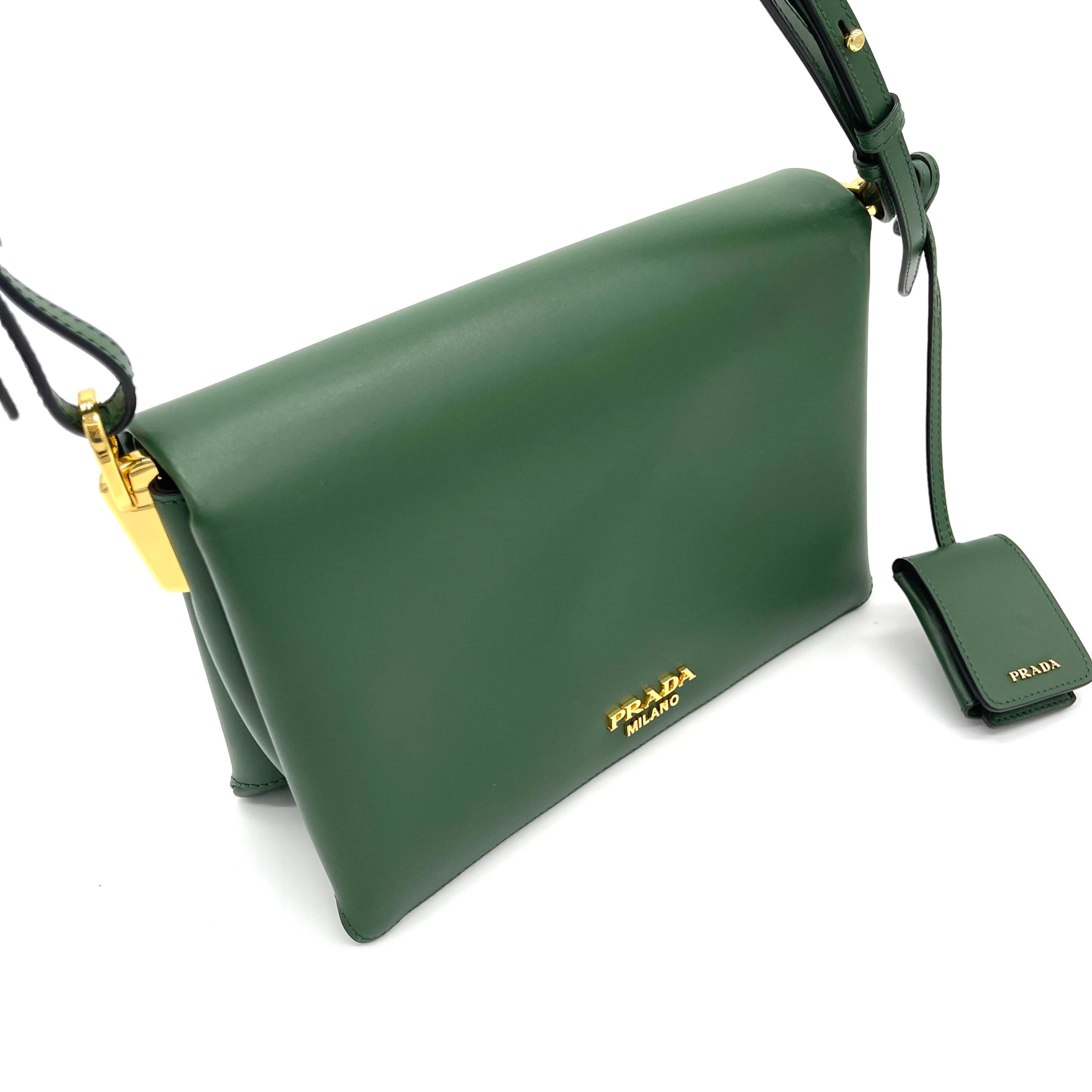 PRADA Ingrid envelope shoulder bag Green Medium