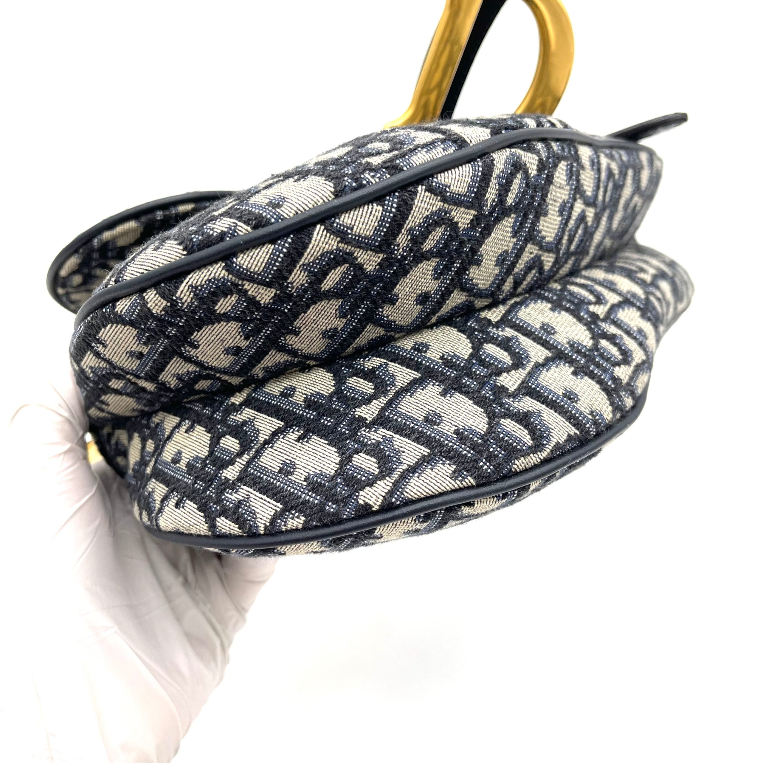 CHRISTIAN DIOR Oblique Saddle Bag Blue