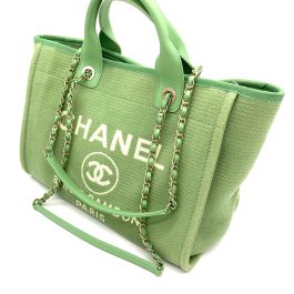 CHANEL Mixed Fibers Small Deauville Tote Green 2023