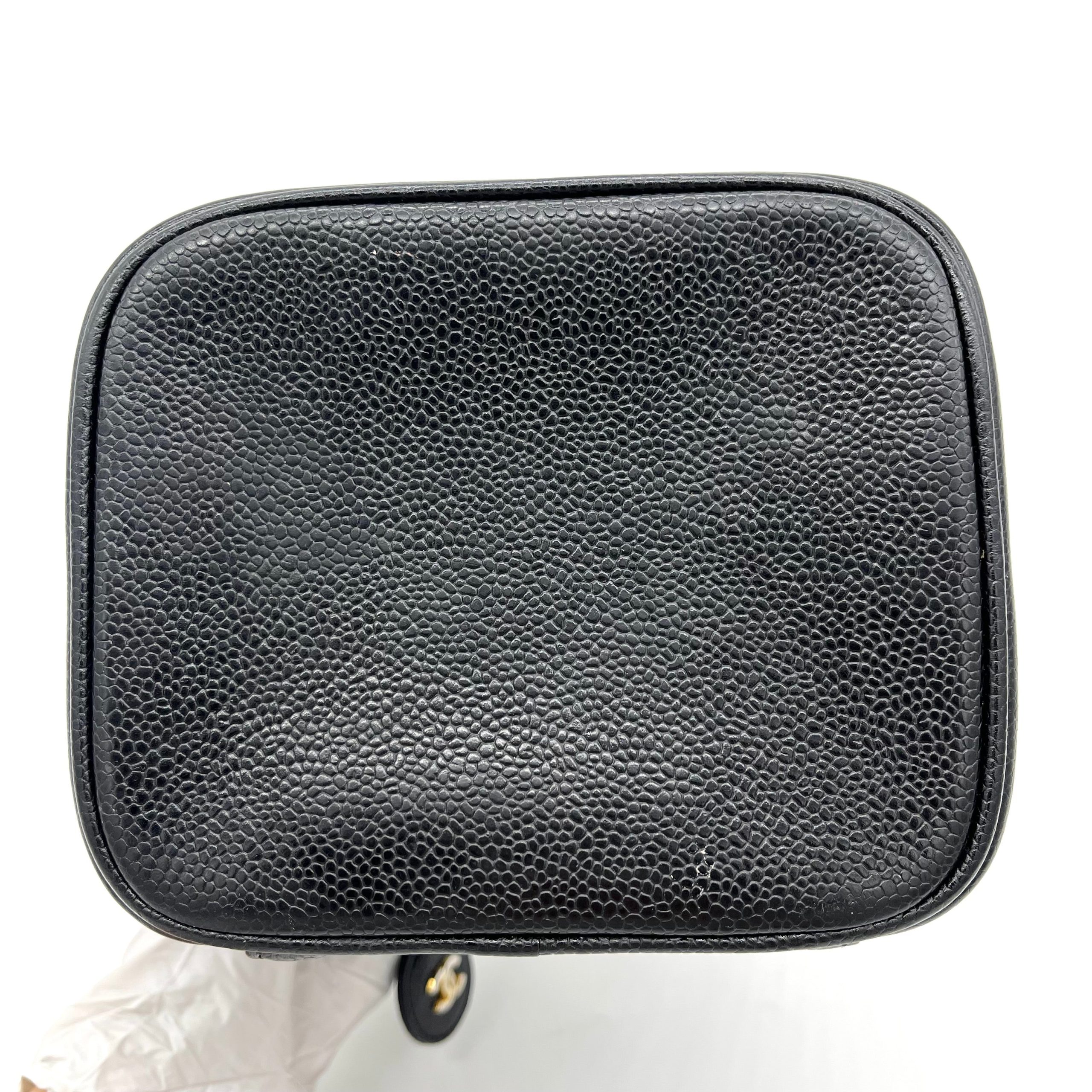 CHANEL Caviar Cosmetic Vanity Bag Black 2000-2002