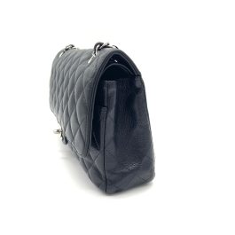 Chanel Classic Medium Double Flap Bag – Black Caviar Leather / Silver Hardware