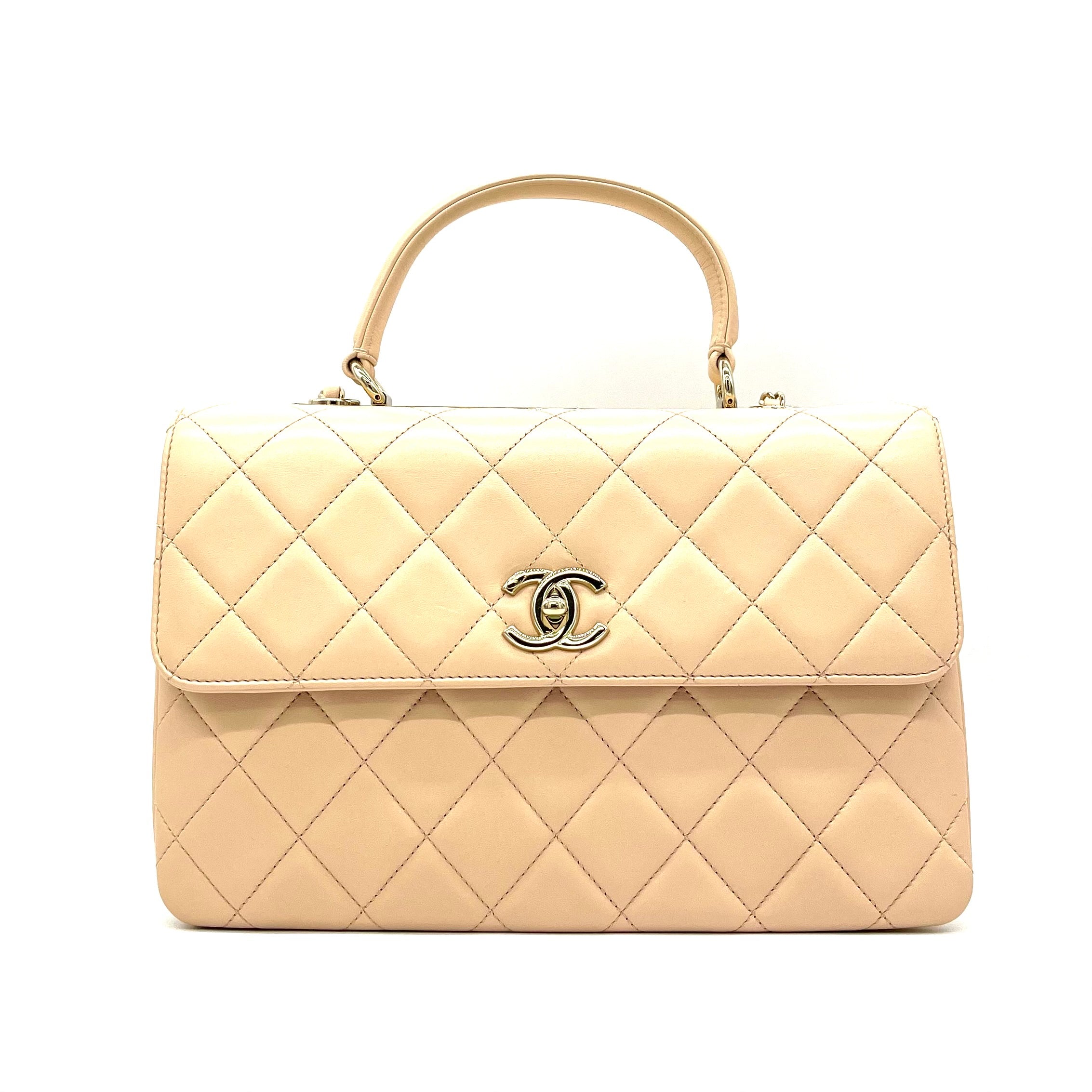 Chanel Lambskin Quilted Large Trendy CC Flap Light Beige 2021