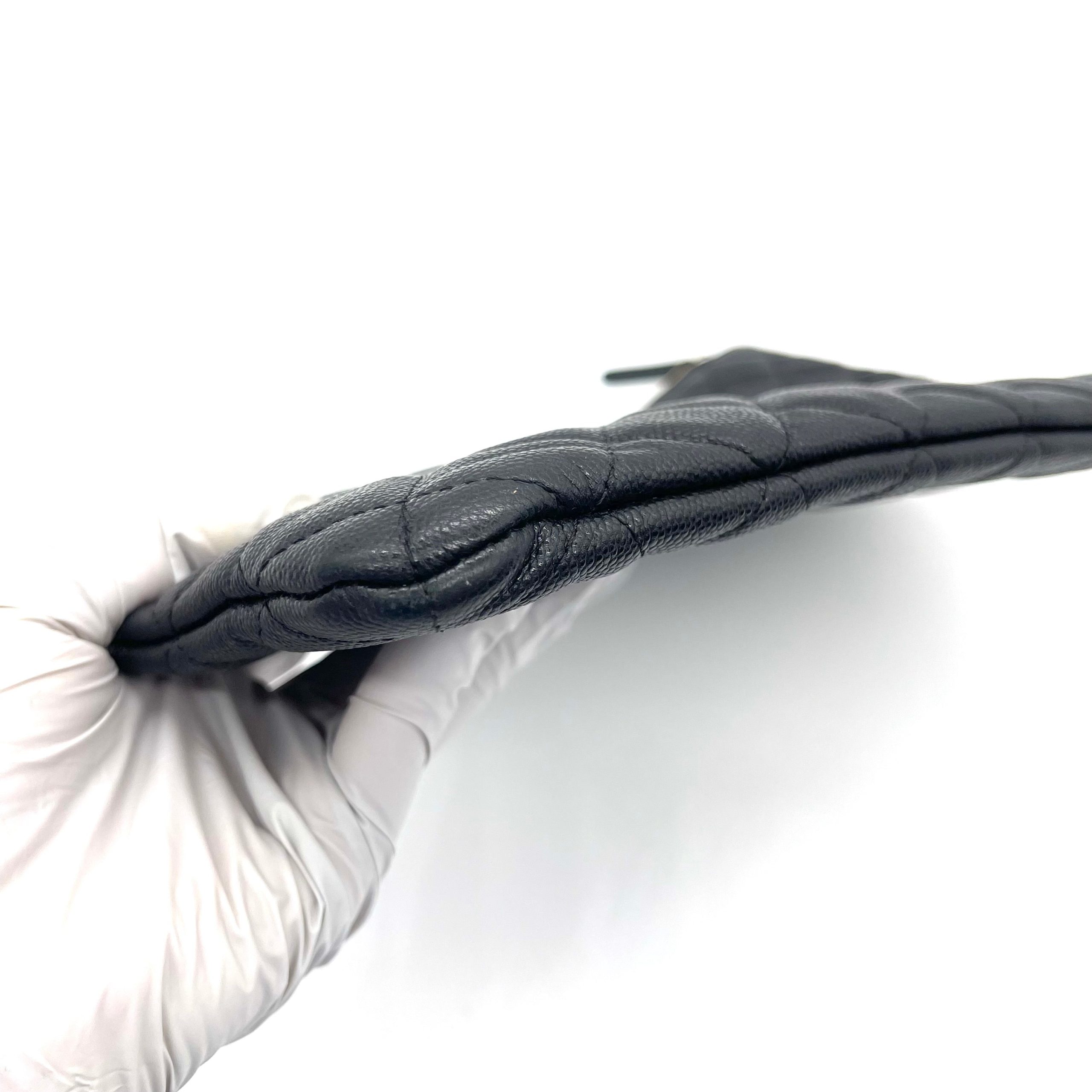 Chanel Classic Quilted Clutch – Black Caviar with Gold-Tone CC Large