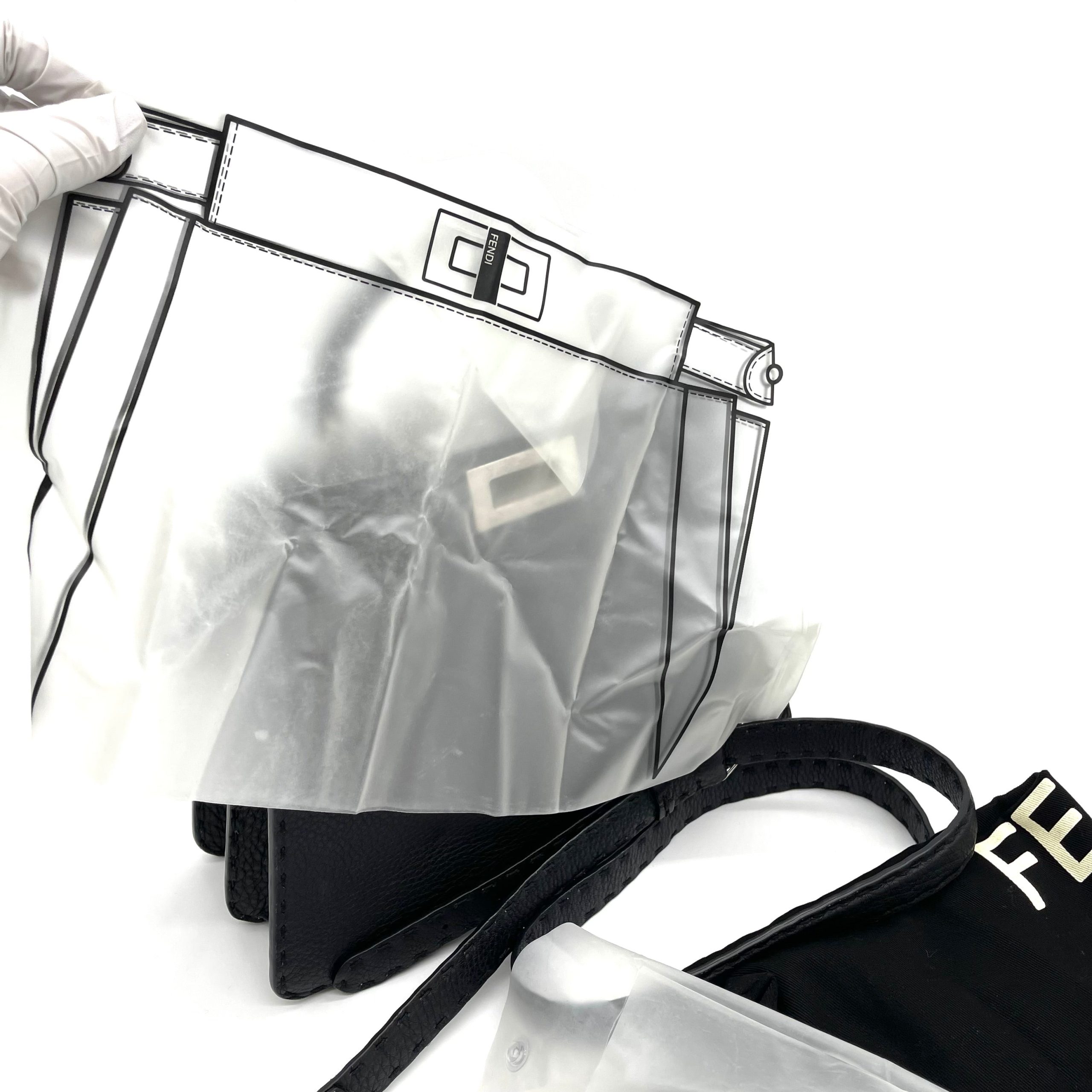 FENDI Peekaboo ISeeU Small Black Selleria bag