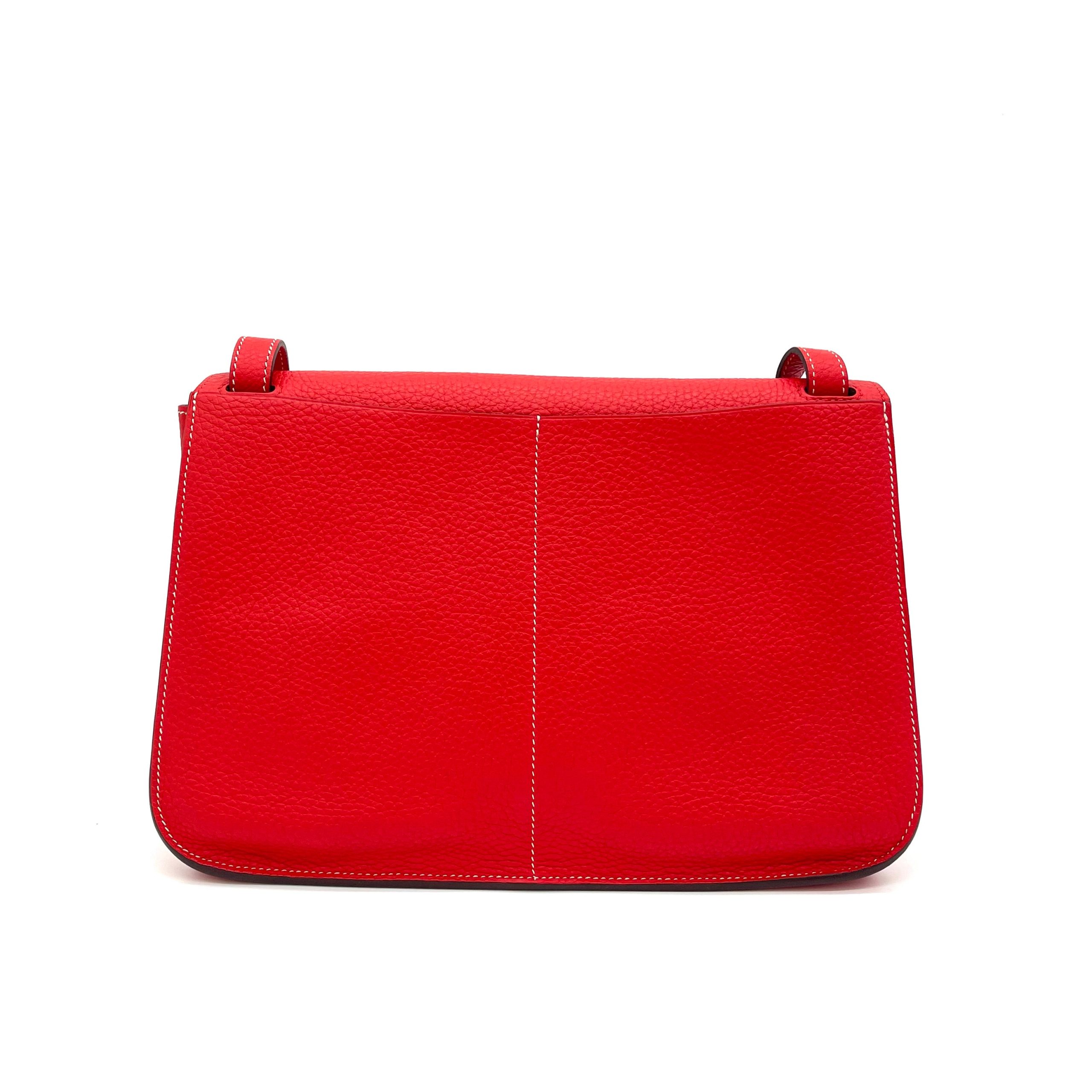 [NEW]HERMES Evercolor Halzan 25 Rouge De Coeur