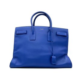 Saint Laurent Calfskin Large Sac de Jour Carryall Blue
