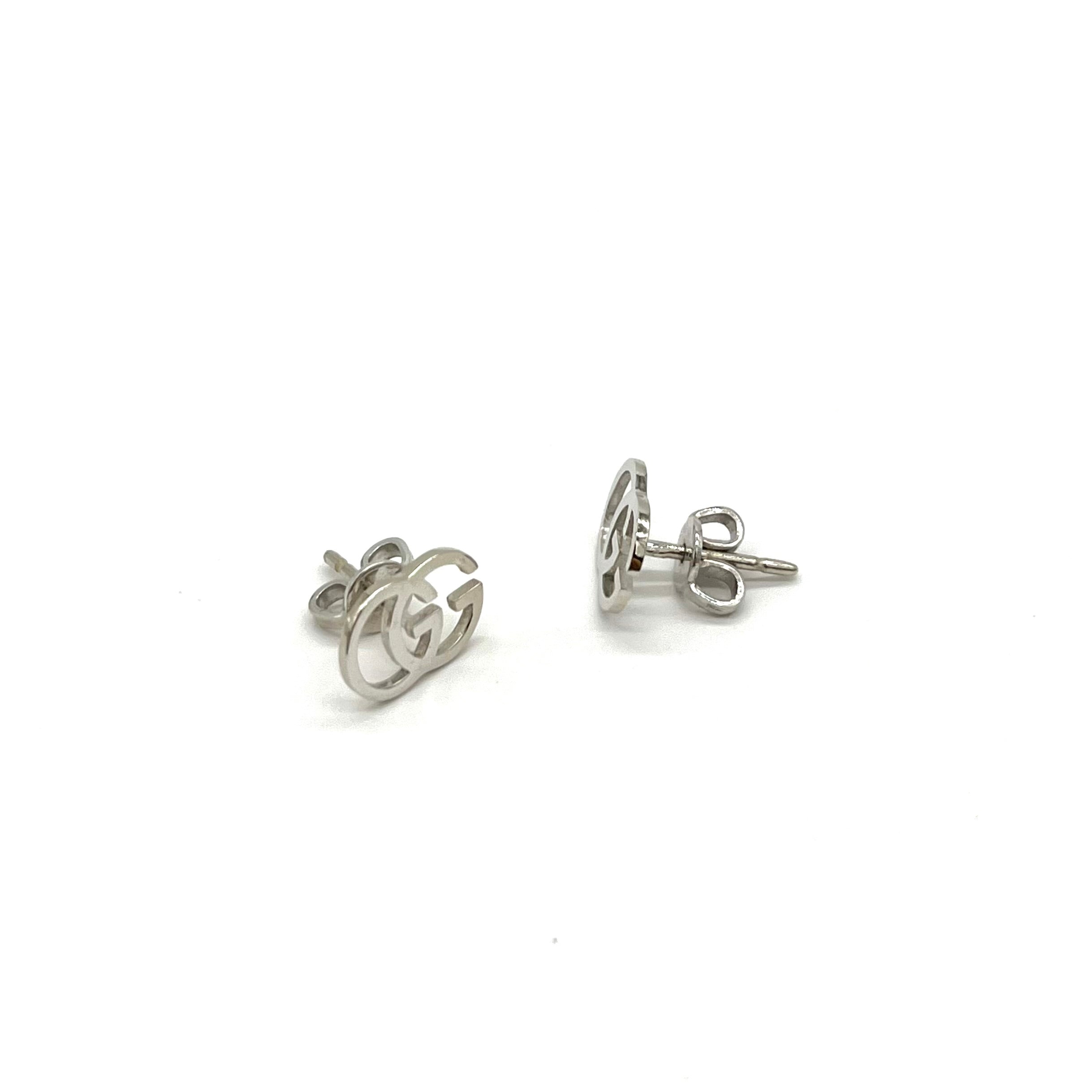 Gucci Interlocking 18k white gold earrings