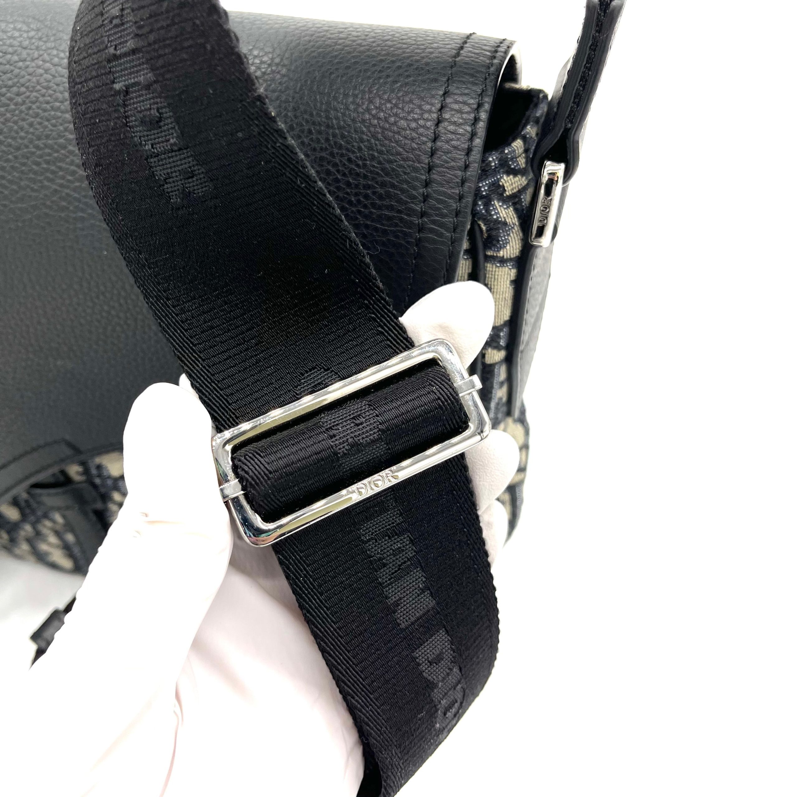 Christian Dior Saddle Flap Messenger Bag Oblique Canvas and Leather Medium