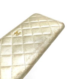 Chanel Long Zip Wallet, Gold Lambskin with Gold Hardware 2016-2017
