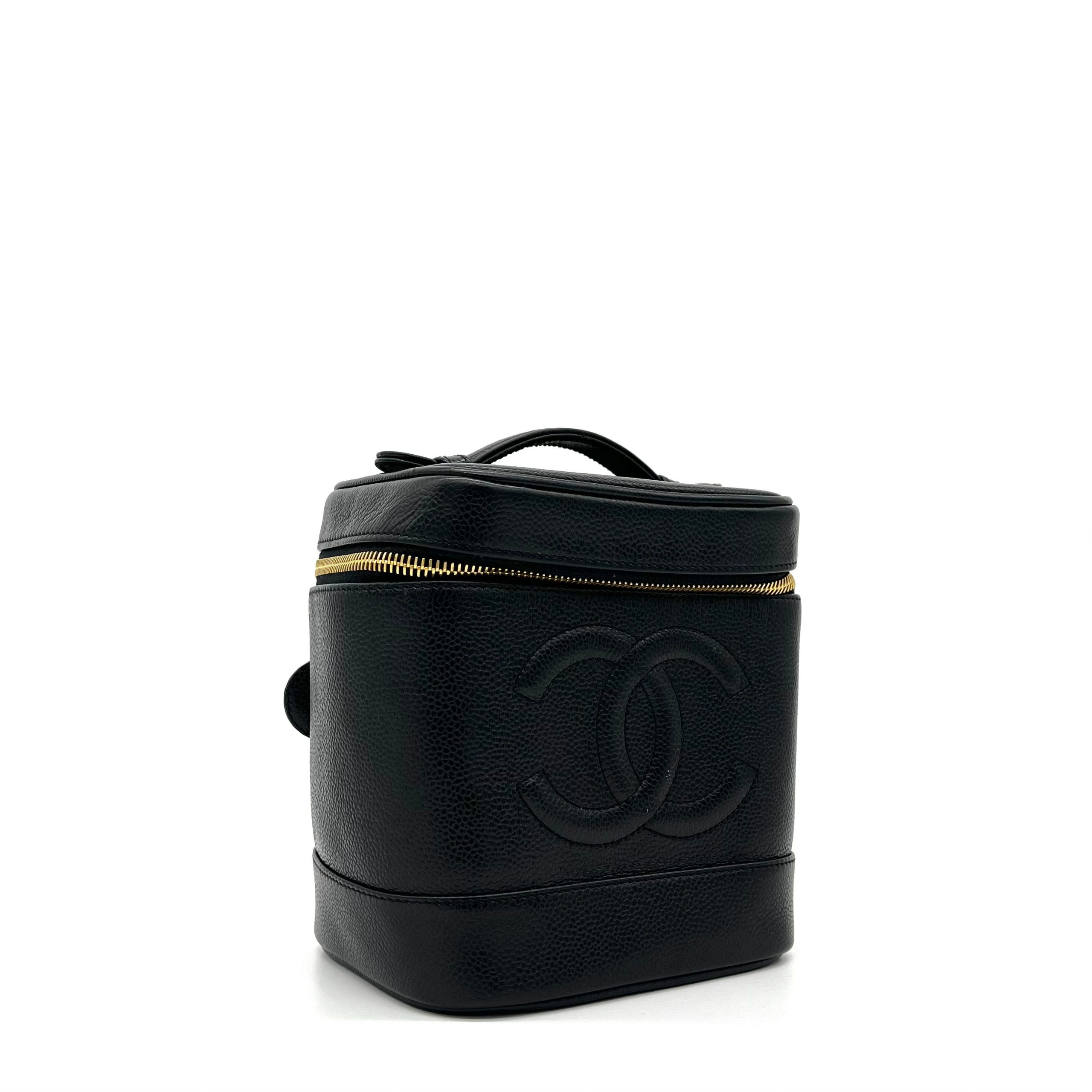 CHANEL Caviar Cosmetic Vanity Bag Black 2000-2002
