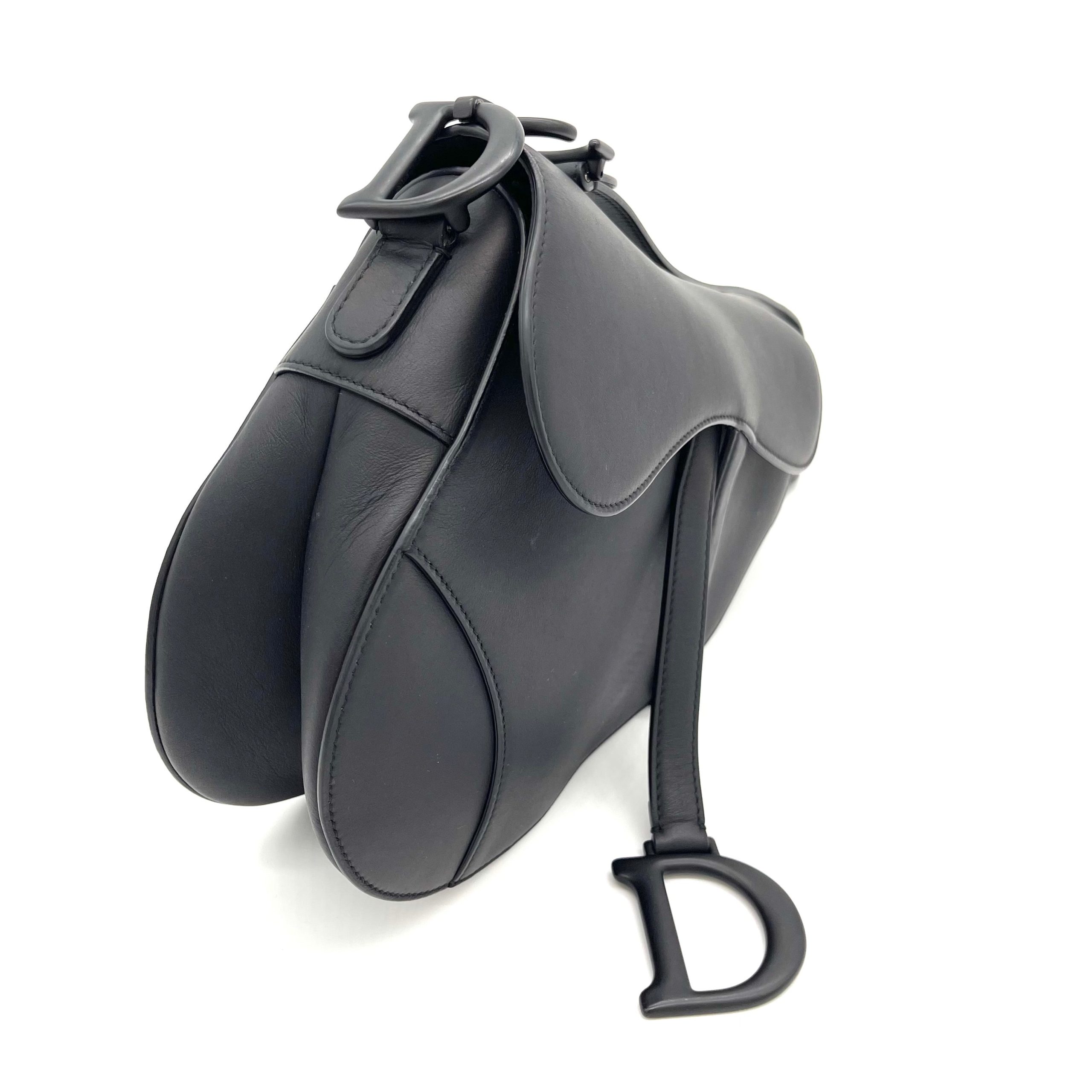 DIOR SADDLE BAG Black Ultramatte Calfskin