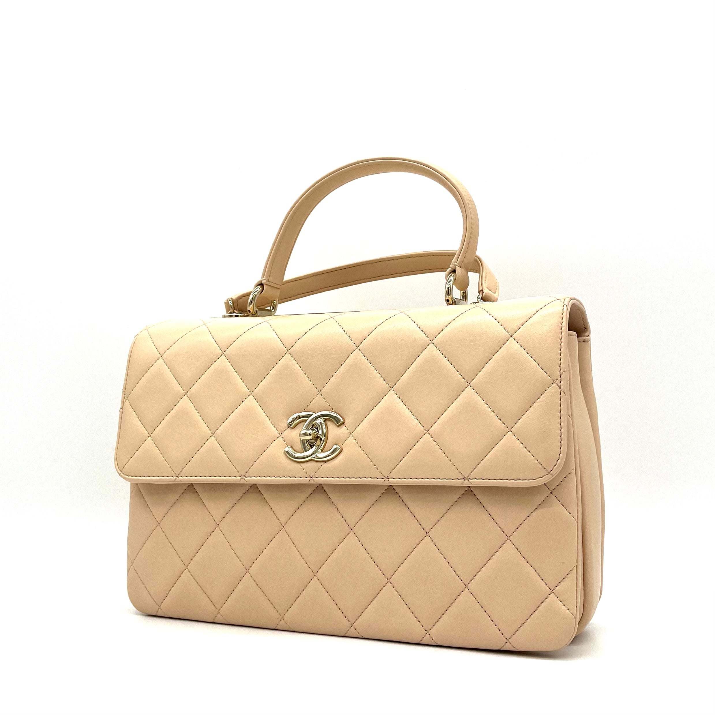 Chanel Lambskin Quilted Large Trendy CC Flap Light Beige 2021