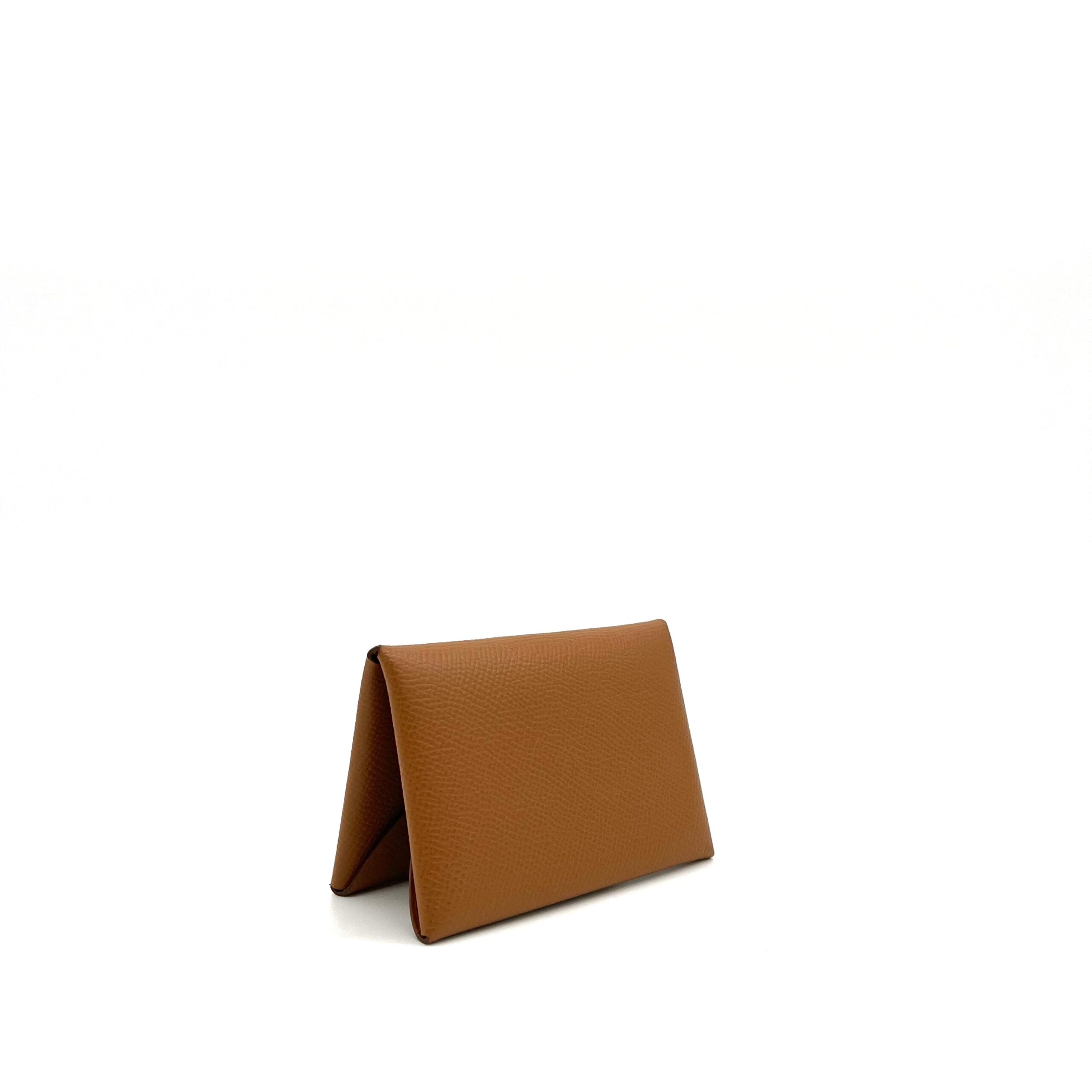Hermes Epsom Calvi Duo Card Case Gold