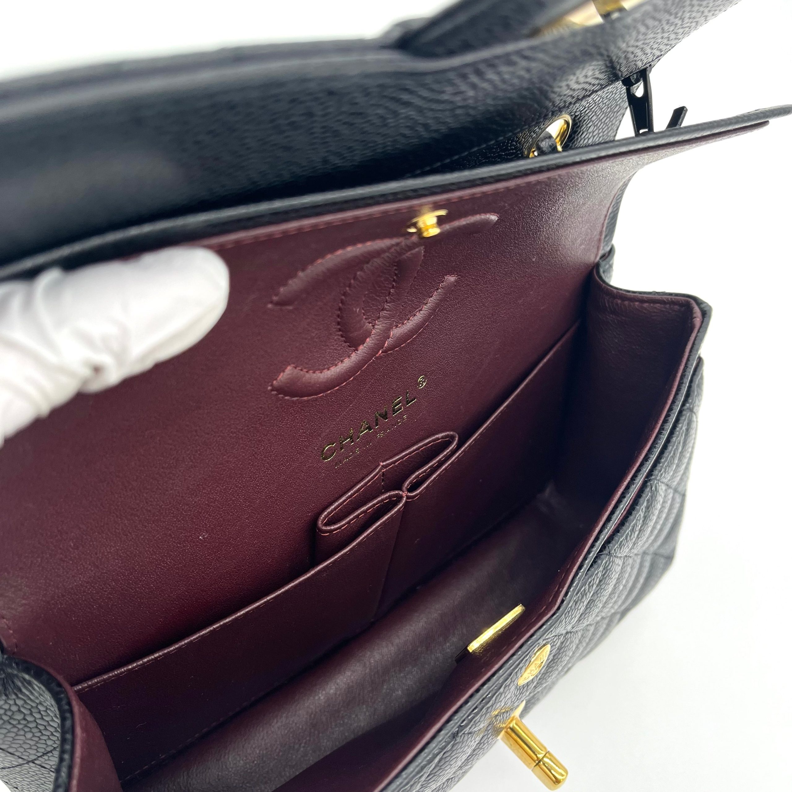 CHANEL Caviar Quilted Medium Double Flap Black