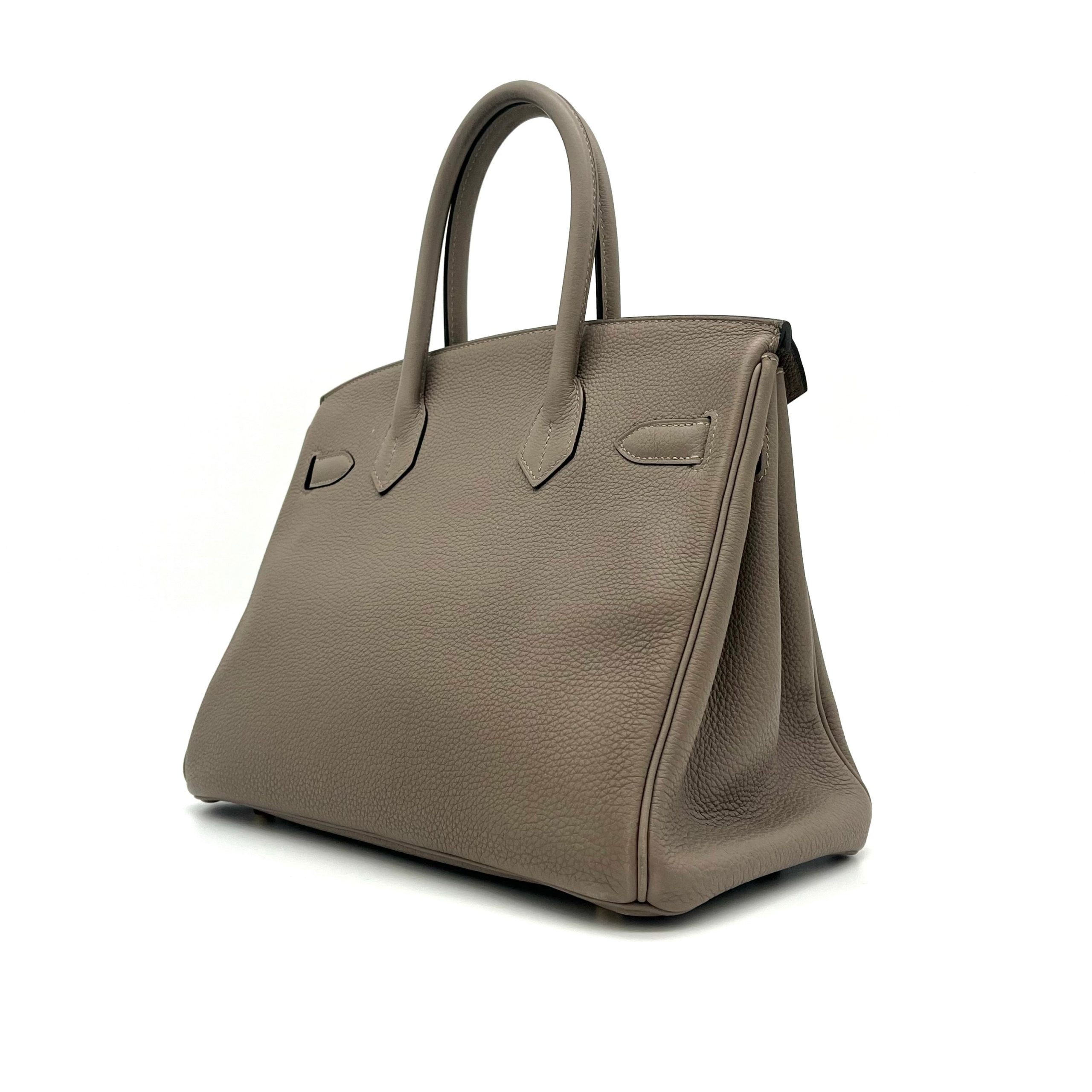HERMES  Taurillon Novillo Birkin 30 Gris Asphalte
