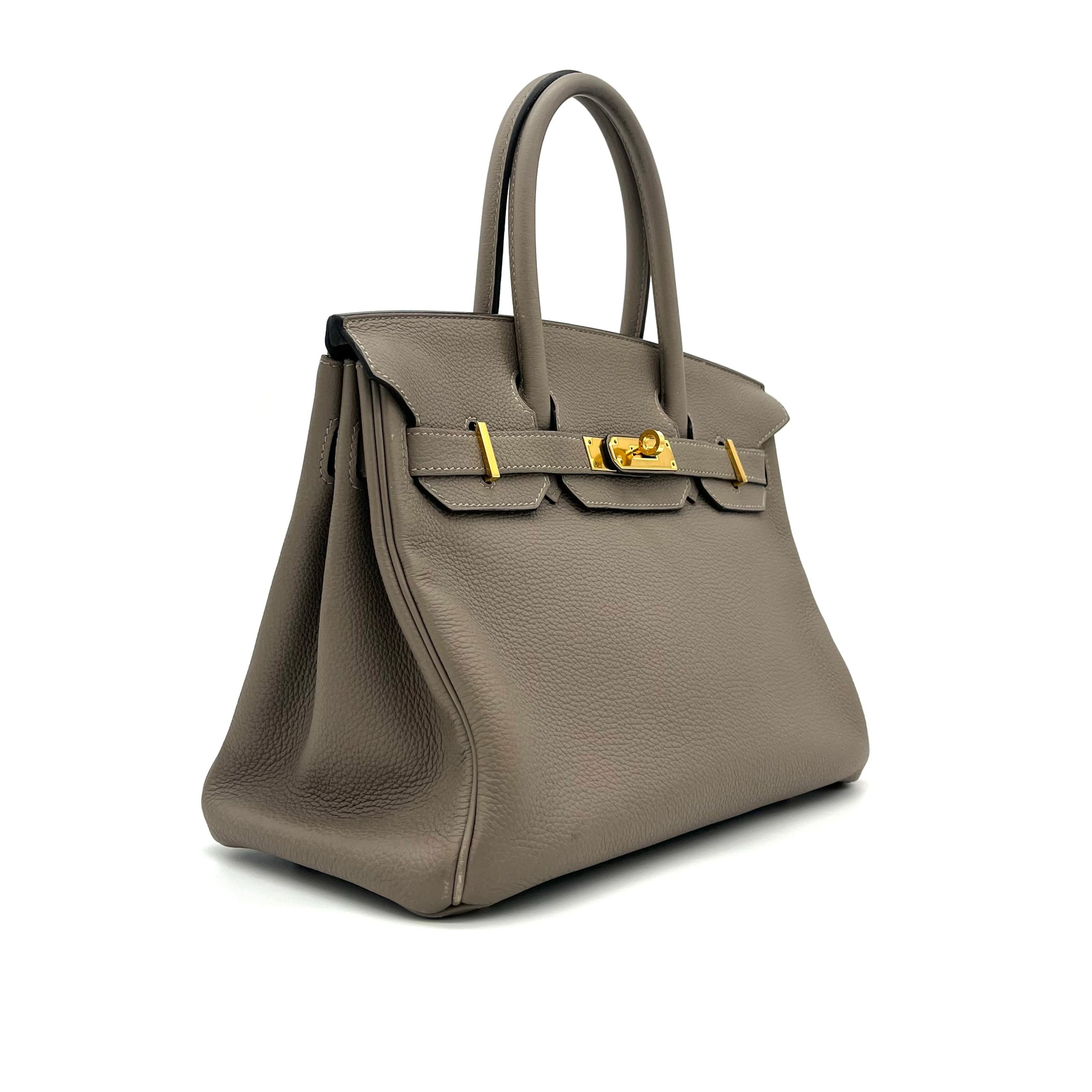 HERMES  Taurillon Novillo Birkin 30 Gris Asphalte