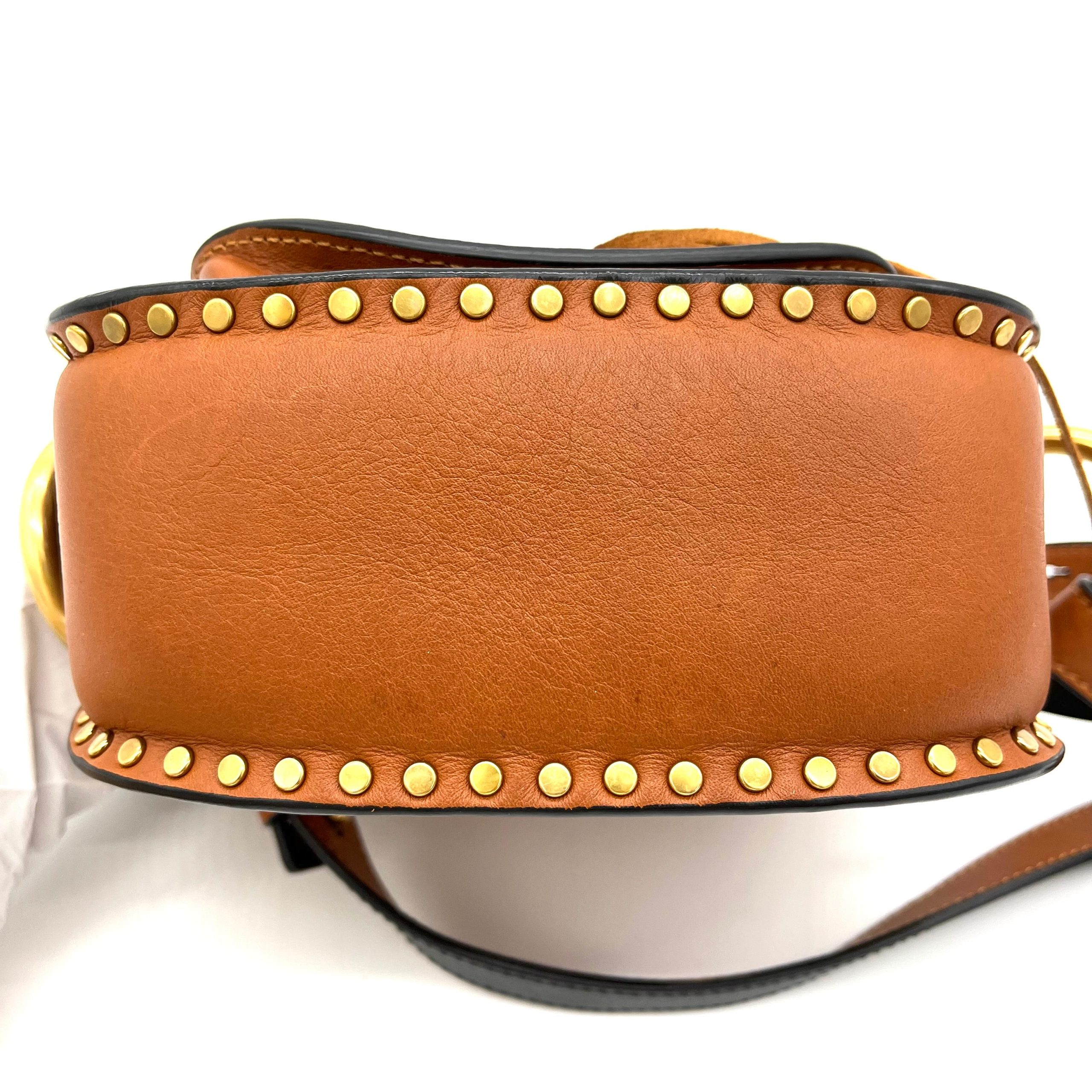 Chloe Calfskin Braided Small Hudson Shoulder Bag Sienna Red