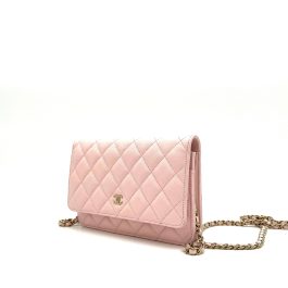 Chanel  Caviar Quilted Wallet on Chain WOC Light Pink