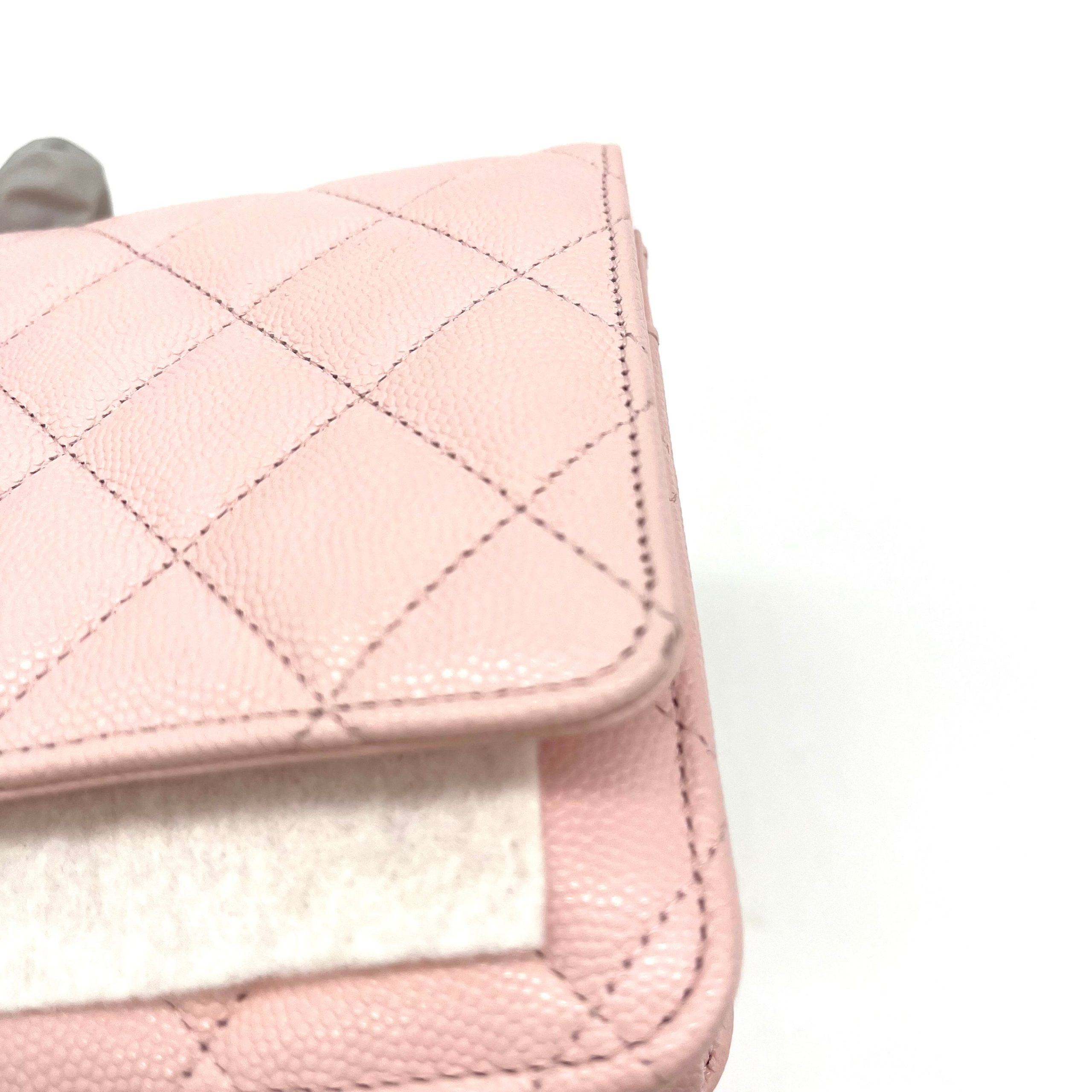 Chanel Caviar Quilted Wallet on Chain WOC Light Pink