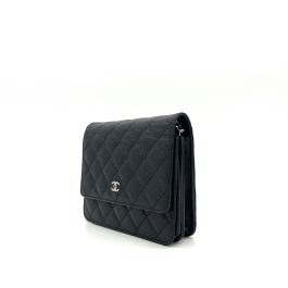 Chanel  Caviar Quilted Square Wallet On Chain WOC Black  2018
