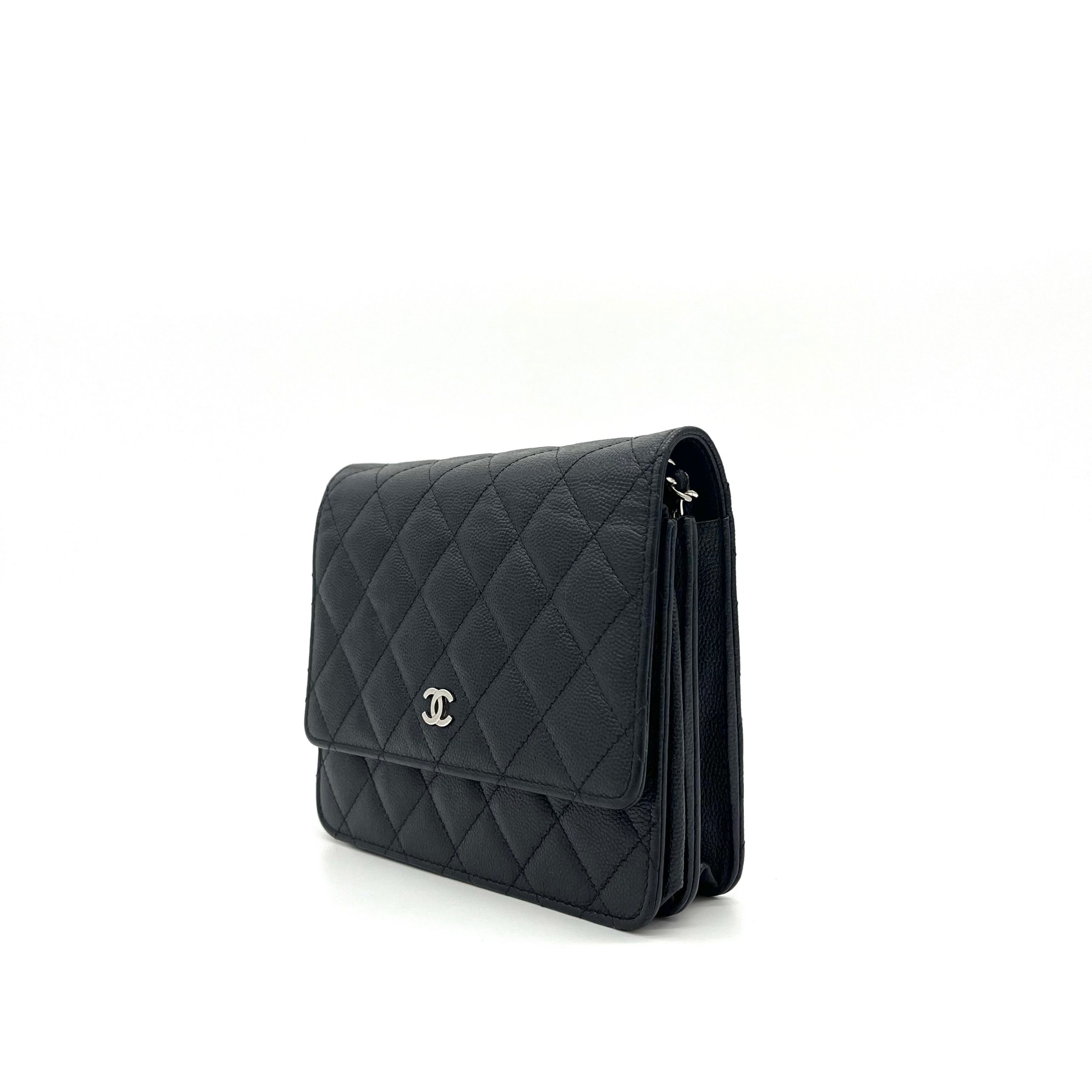 Chanel Caviar Quilted Square Wallet On Chain WOC Black 2018