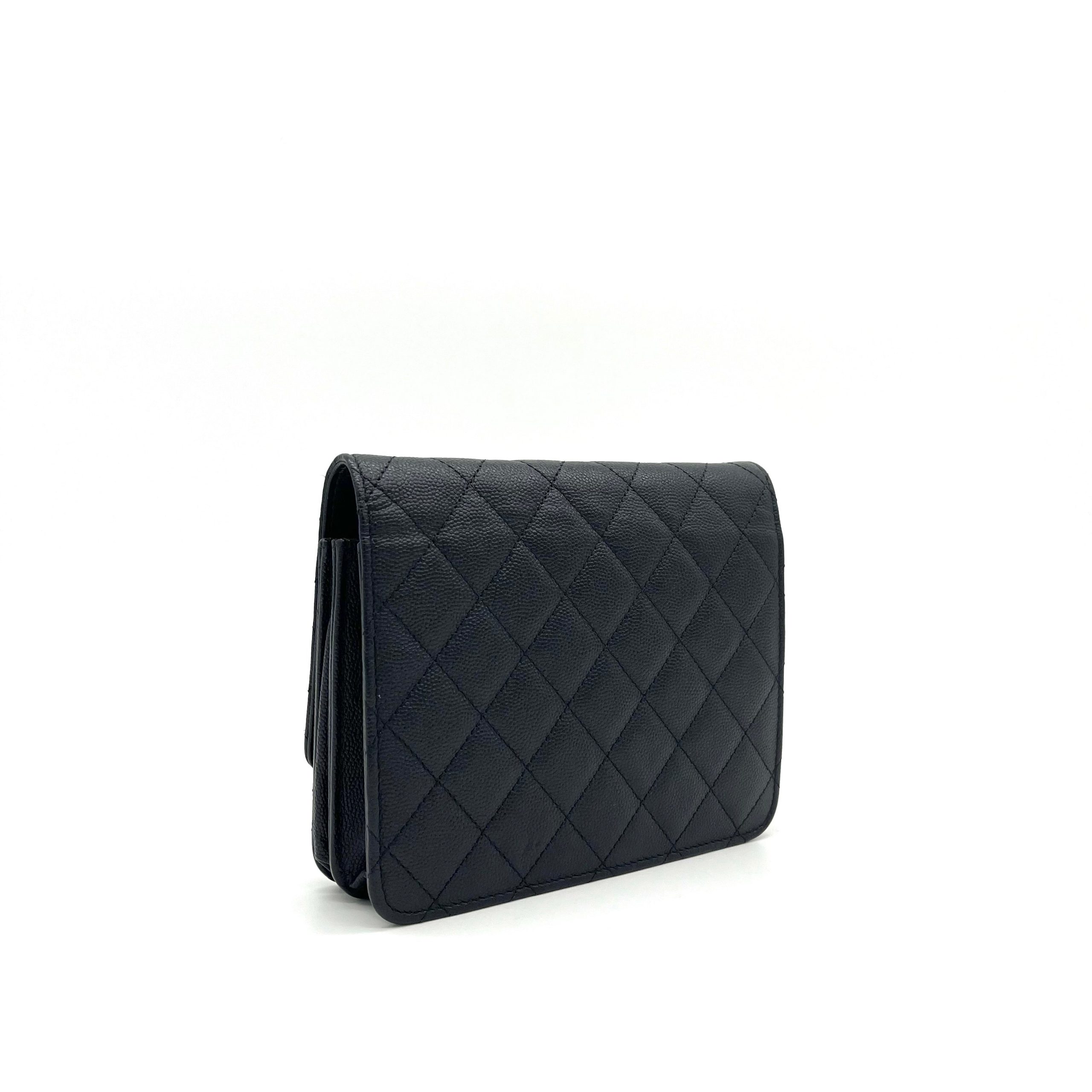 Chanel Caviar Quilted Square Wallet On Chain WOC Black 2018