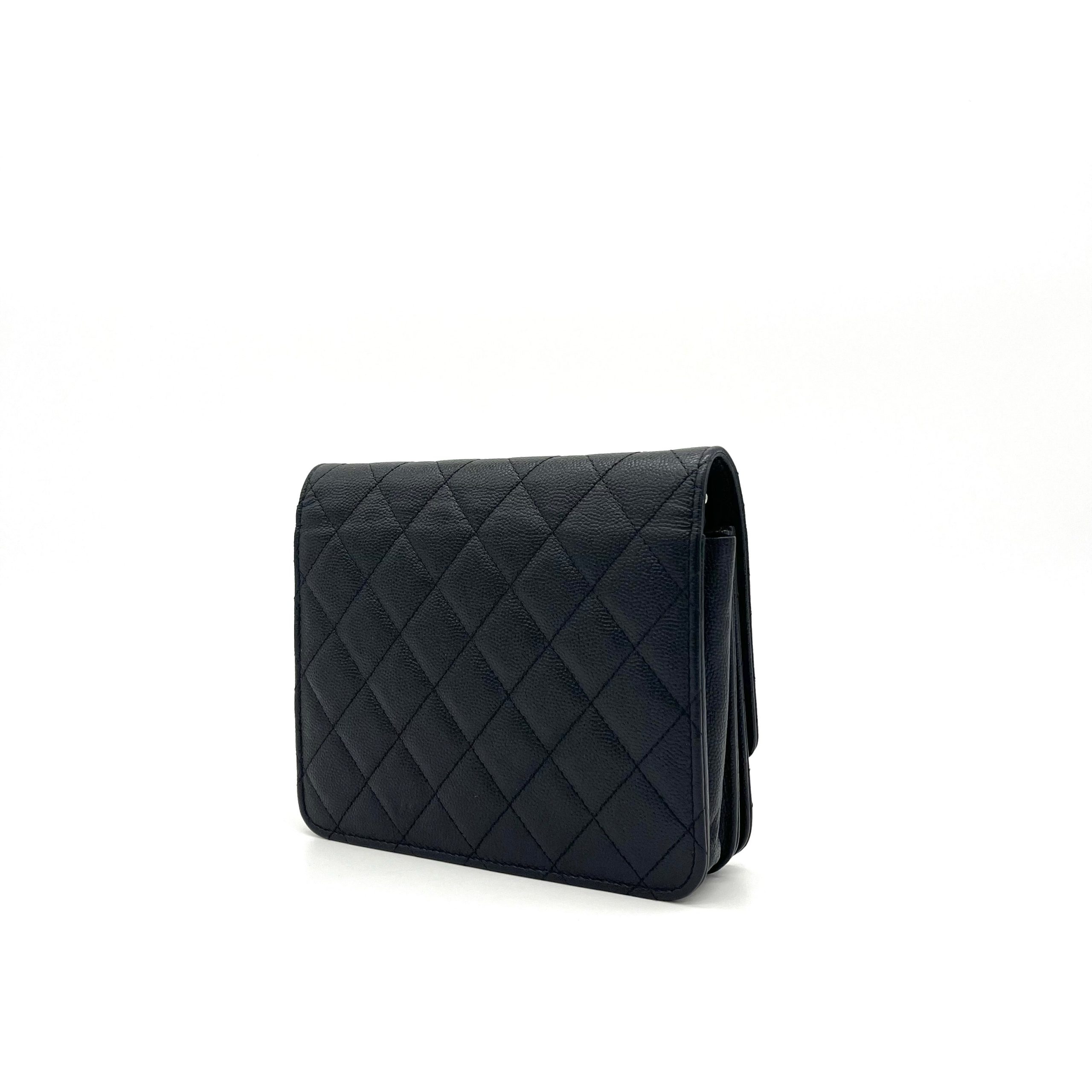 Chanel Caviar Quilted Square Wallet On Chain WOC Black 2018