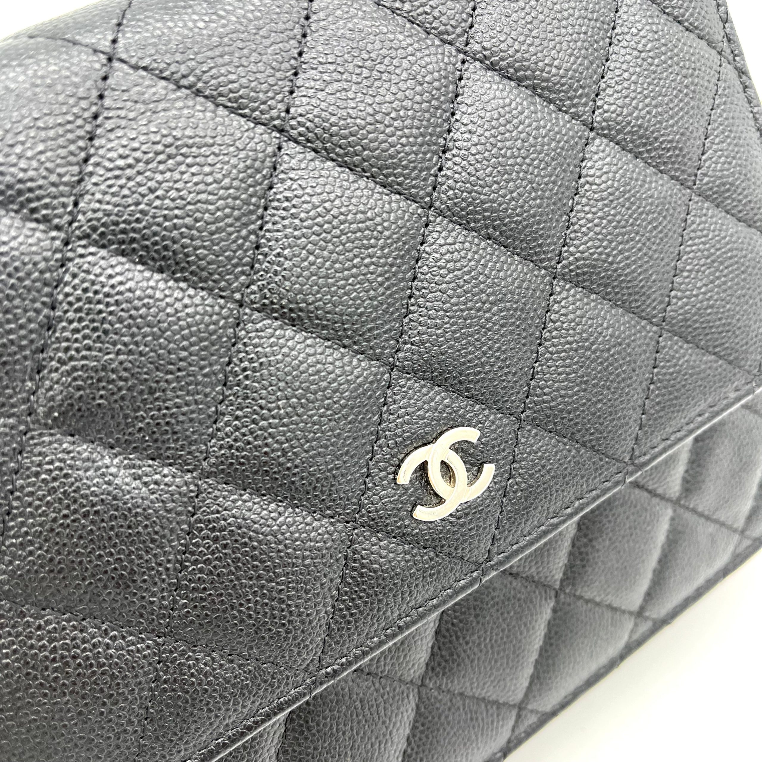 Chanel Caviar Quilted Square Wallet On Chain WOC Black 2018