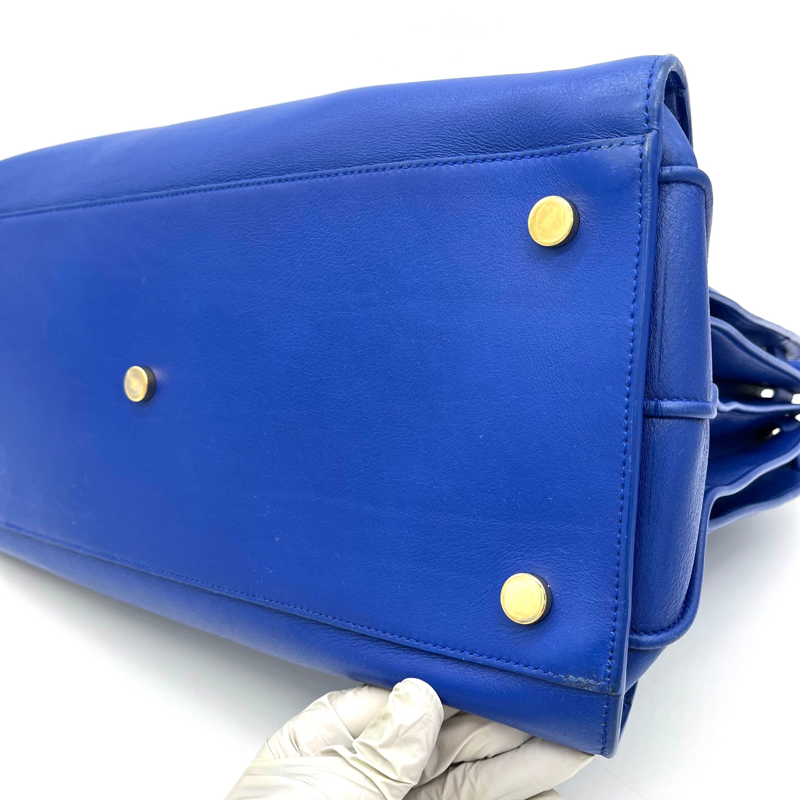 Saint Laurent Calfskin Large Sac de Jour Carryall Blue