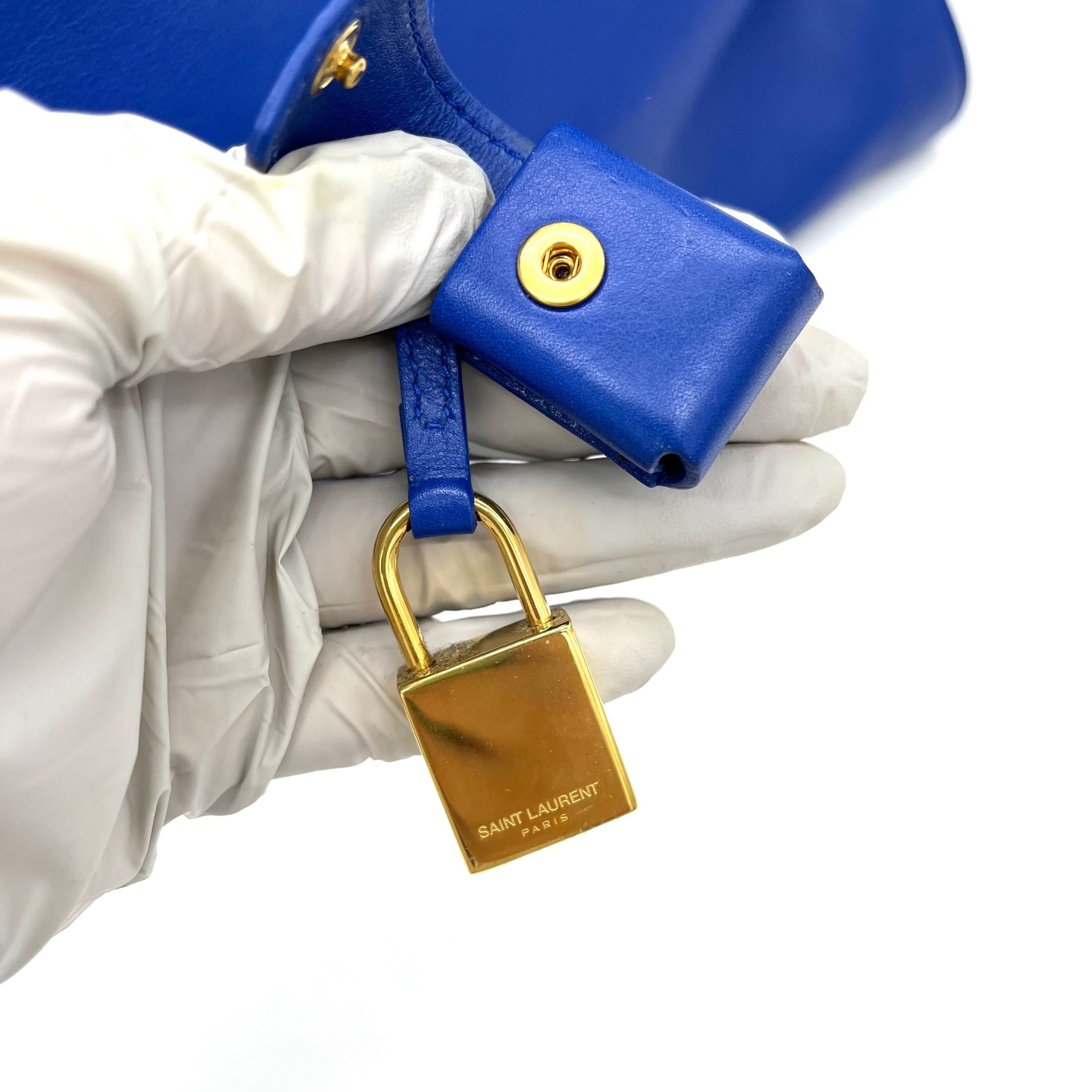 Saint Laurent Calfskin Large Sac de Jour Carryall Blue