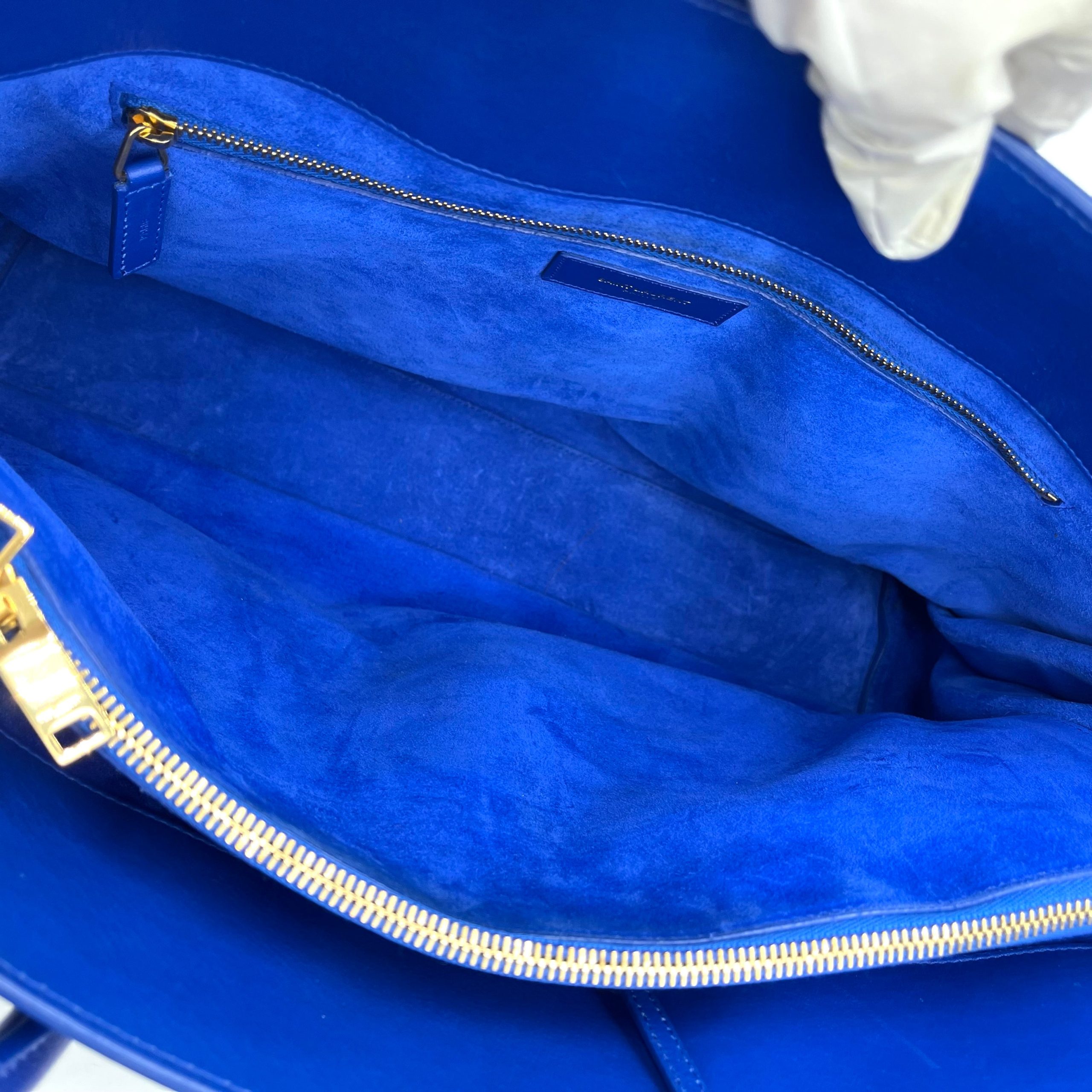 Saint Laurent Calfskin Large Sac de Jour Carryall Blue