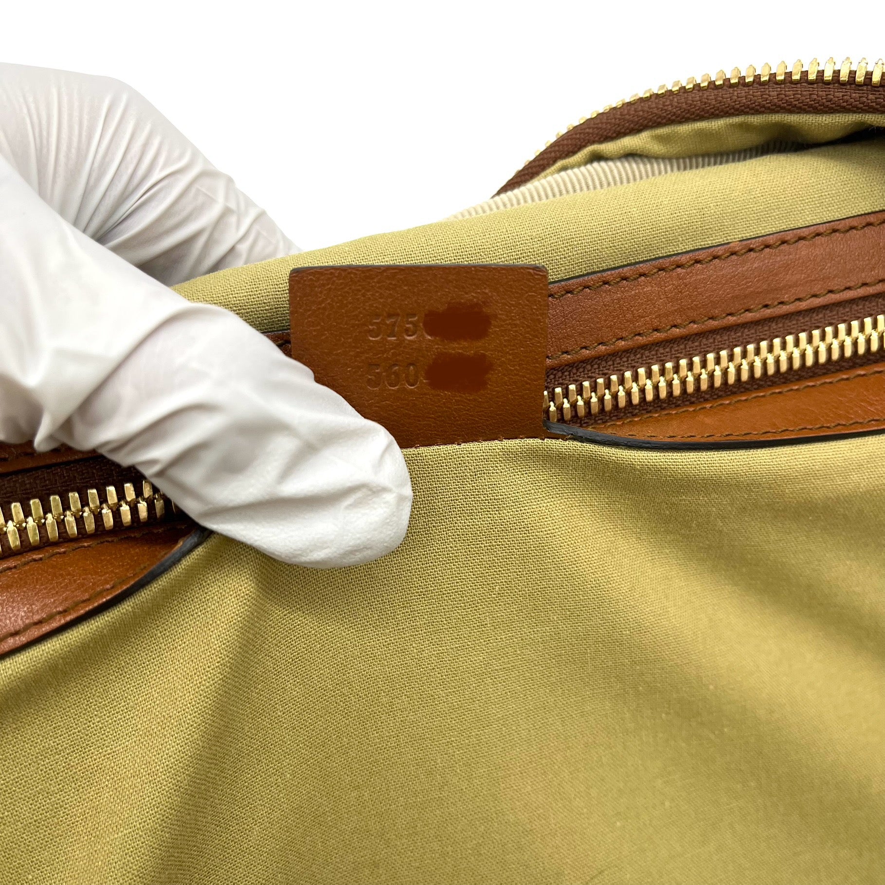 Gucci Vintage Canvas Calfskin Web Backpack Sand Light Cuir