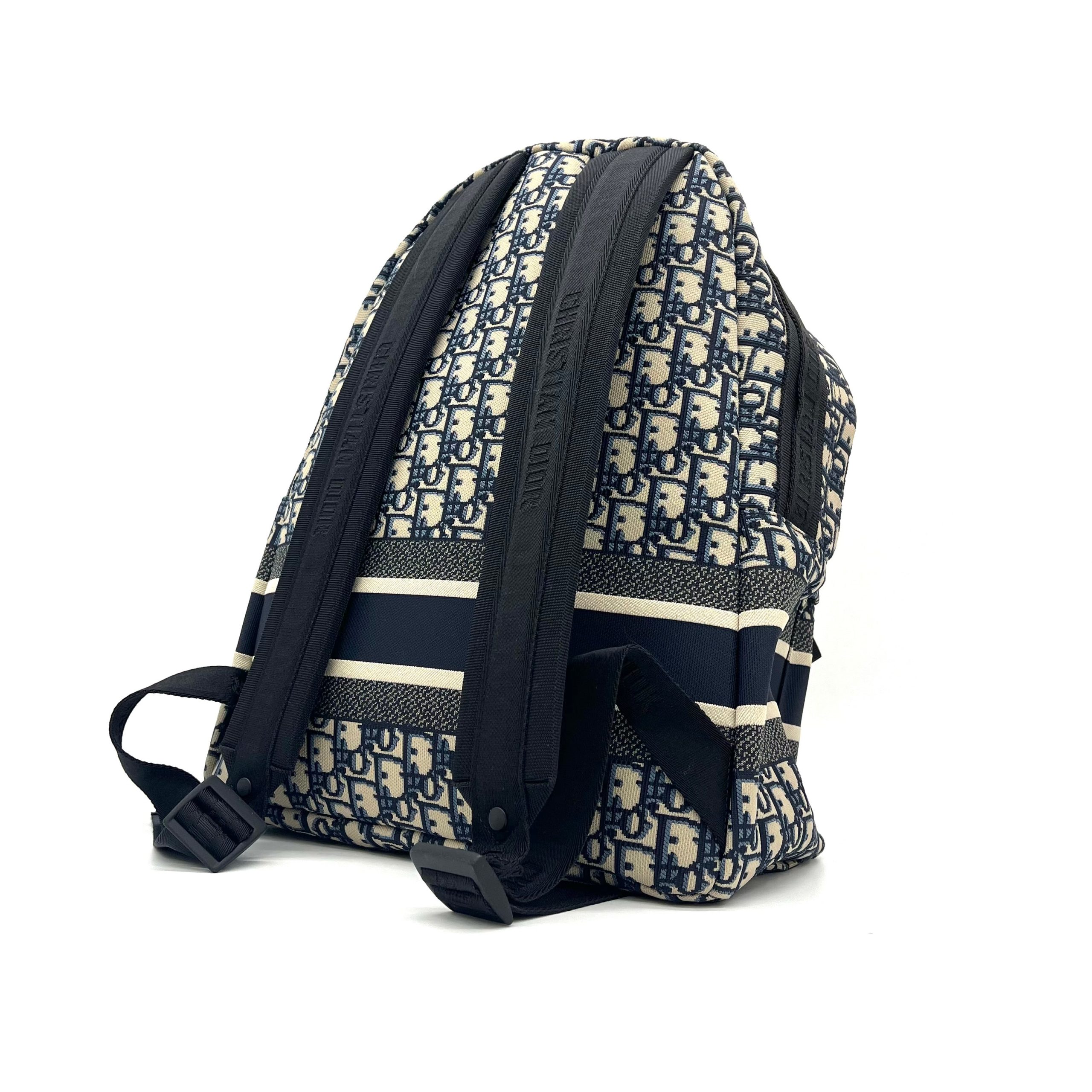 Christian Dior Oblique Diortravel Backpack Blue