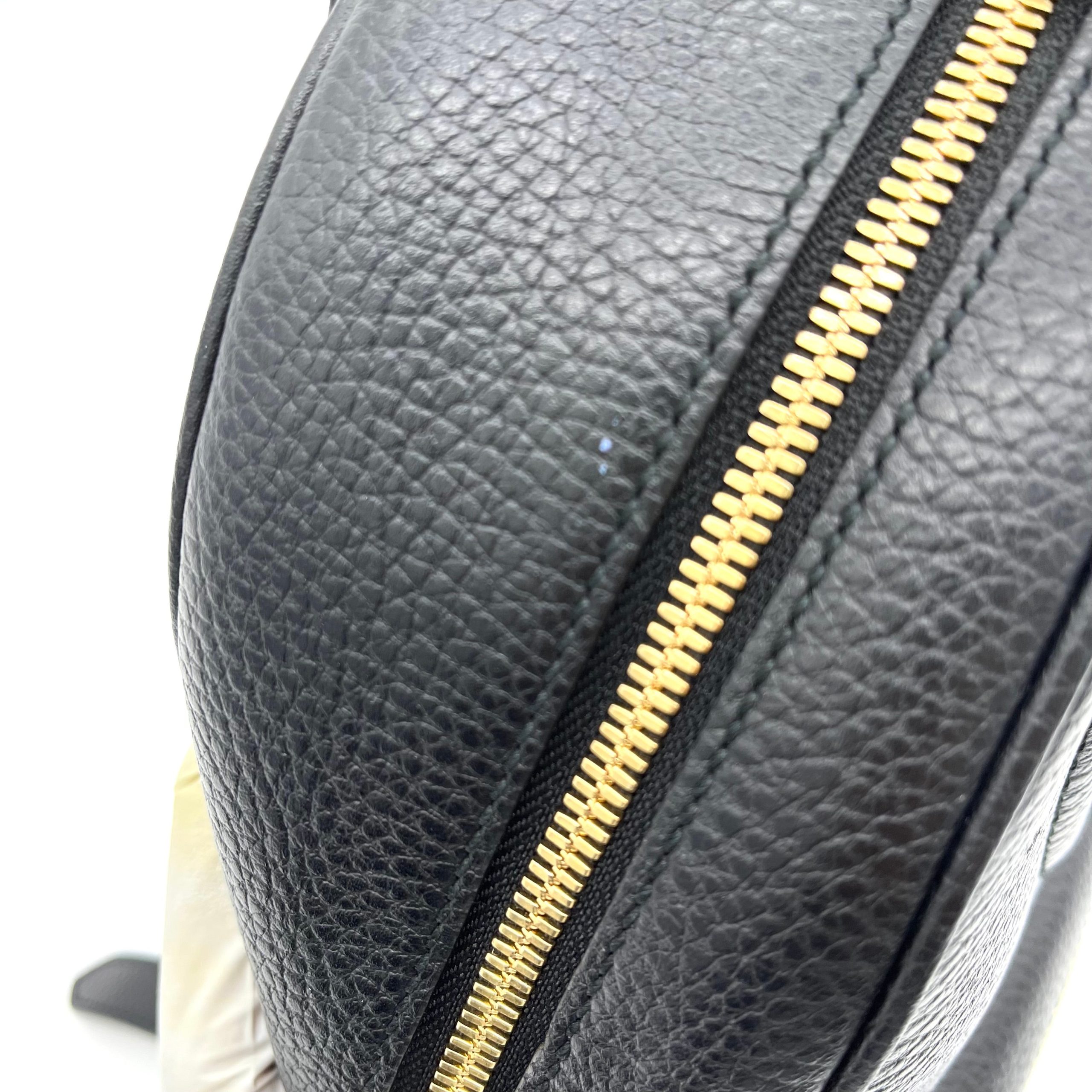 Gucci  Pebbled Calfskin Soho Chain Backpack Black
