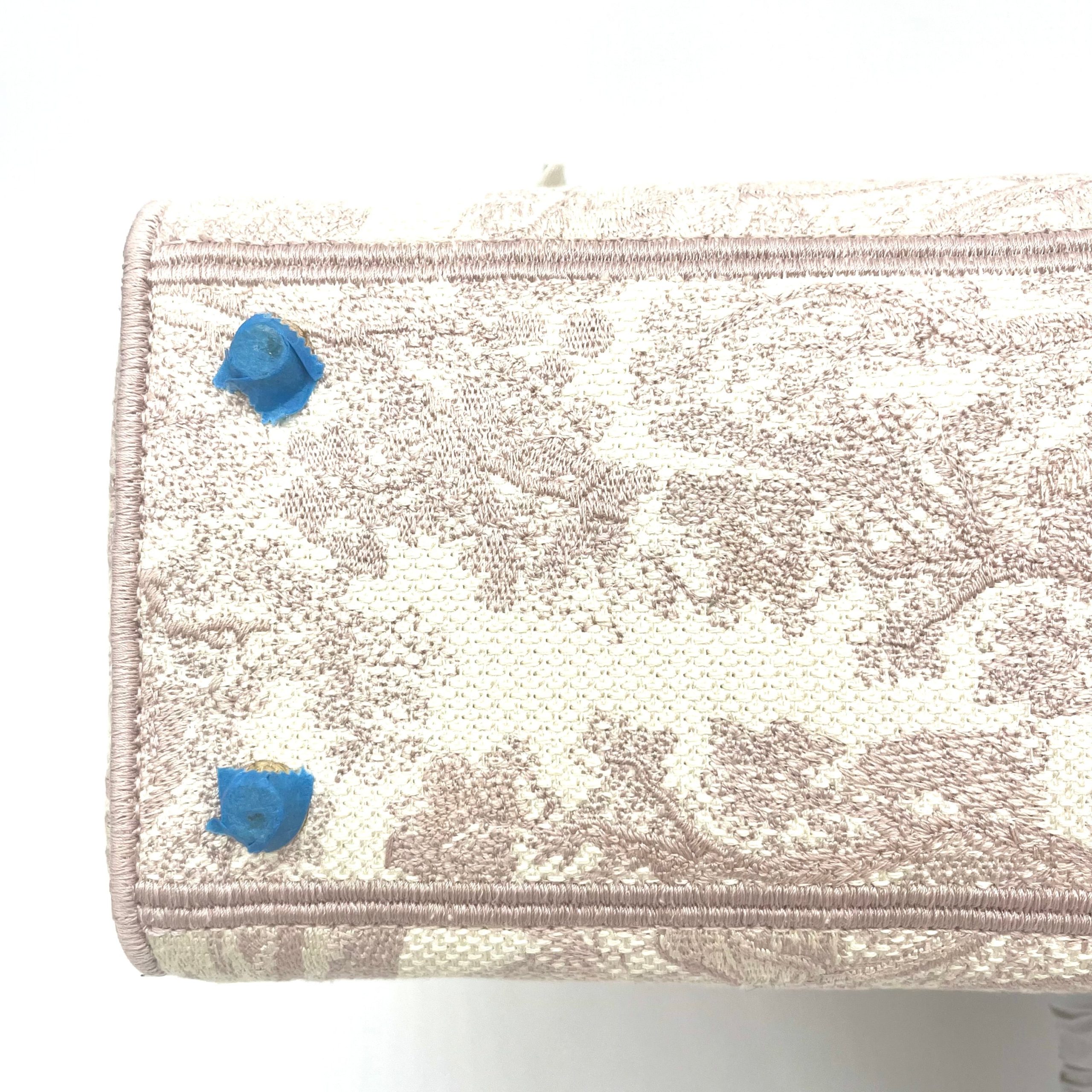 Christian Dior Canvas Toile De Jouy Reverse Embroidered Medium Lady D-Lite Rose