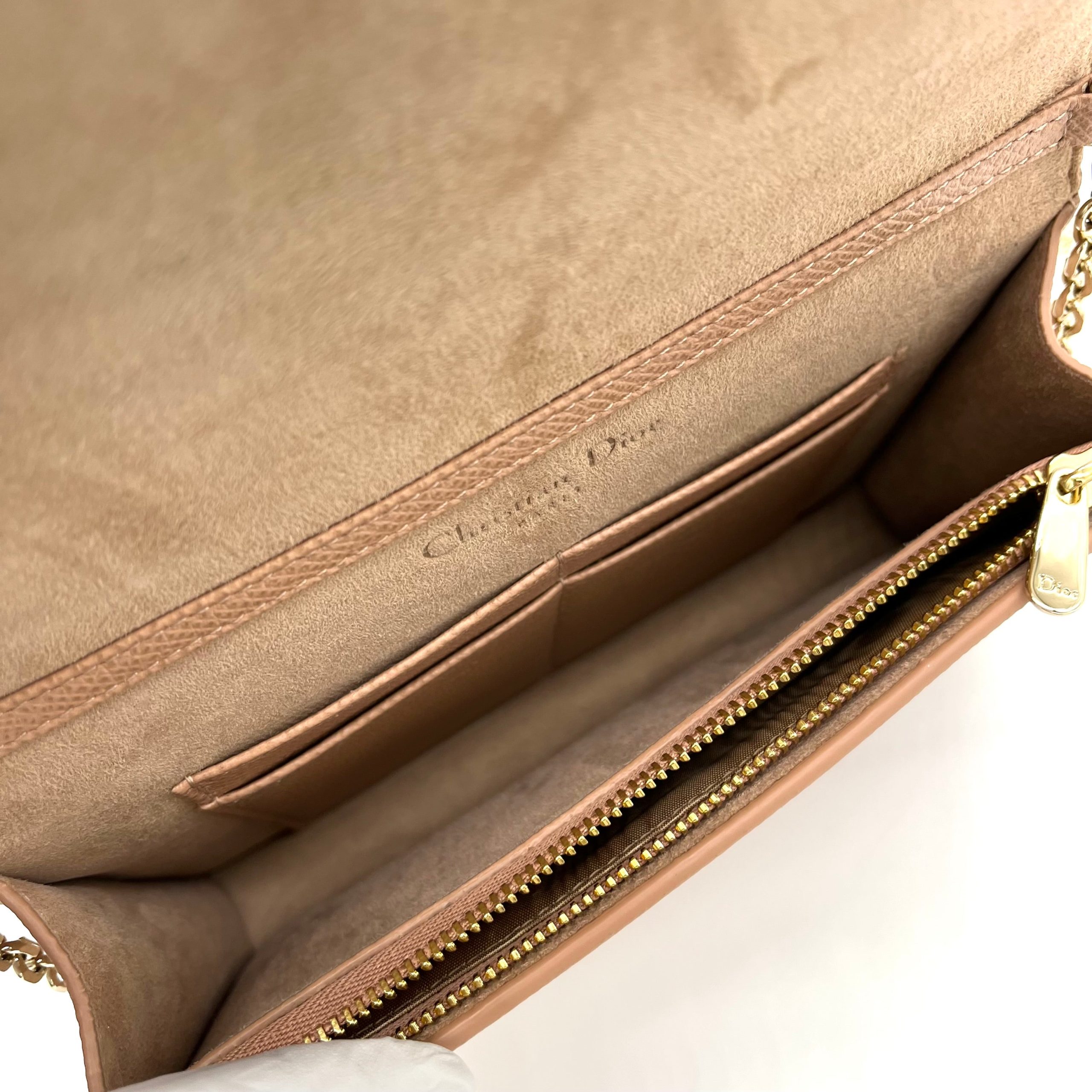 Christian Dior Calfskin 30 Montaigne 2 in 1 Pouch Beige