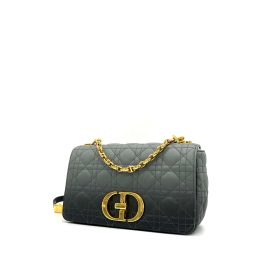 Christian Dior Lambskin Cannage Medium Caro Bag Grey Stone