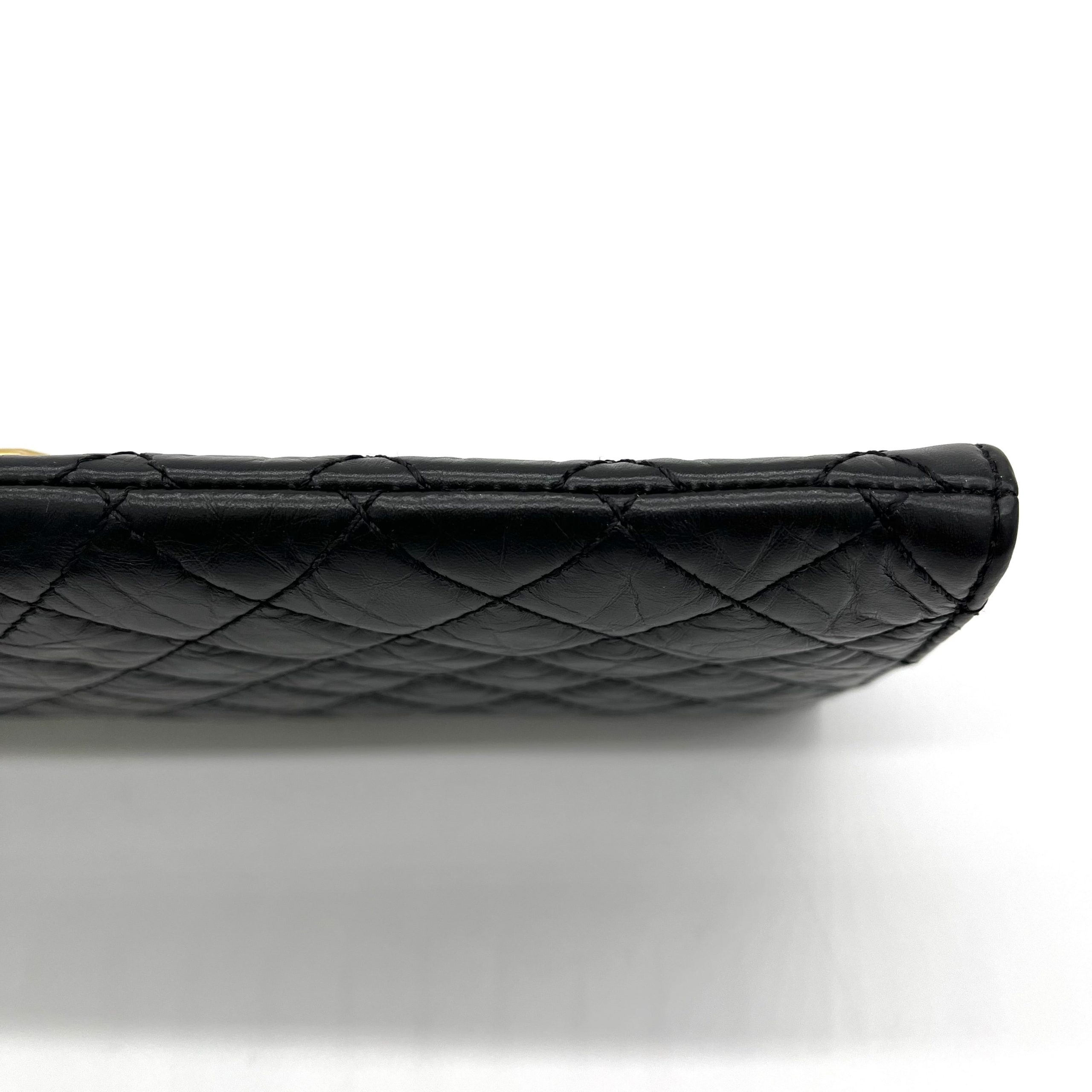CHANEL Paris-Hamburg Clasp Quilted Clutch Black 2018-2019